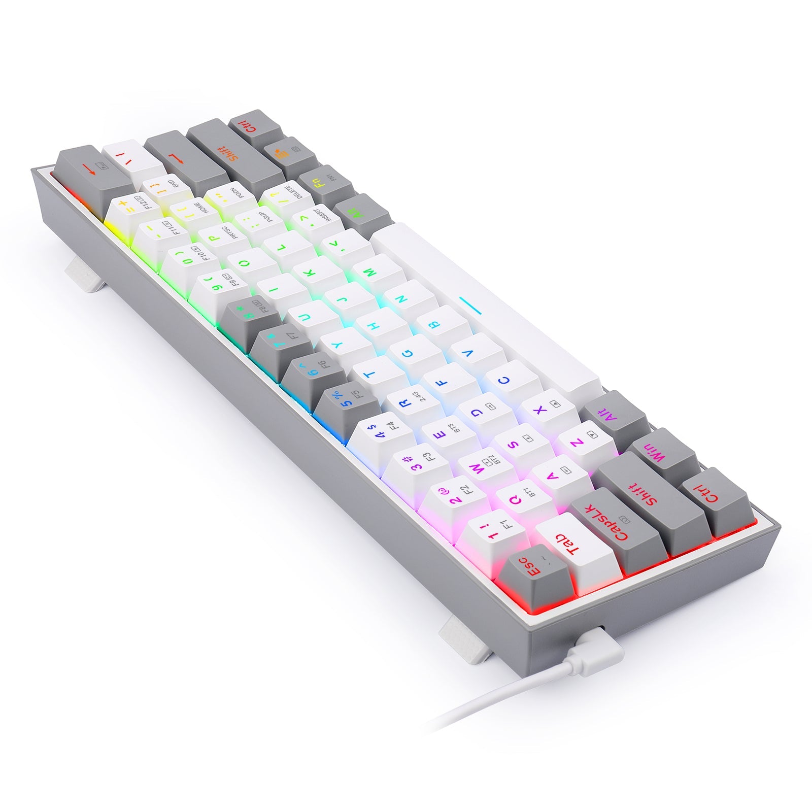 Papan Kekunci Mekanikal 61 Kekunci Fizz Pro K616-RGB-WG 2.4G/Bluetooth/Berwayar