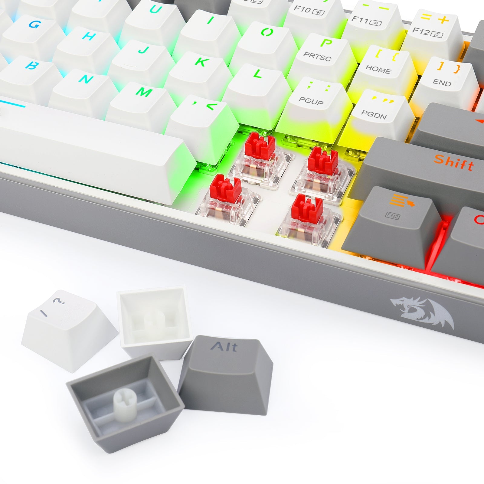 Papan Kekunci Mekanikal 61 Kekunci Fizz Pro K616-RGB-WG 2.4G/Bluetooth/Berwayar
