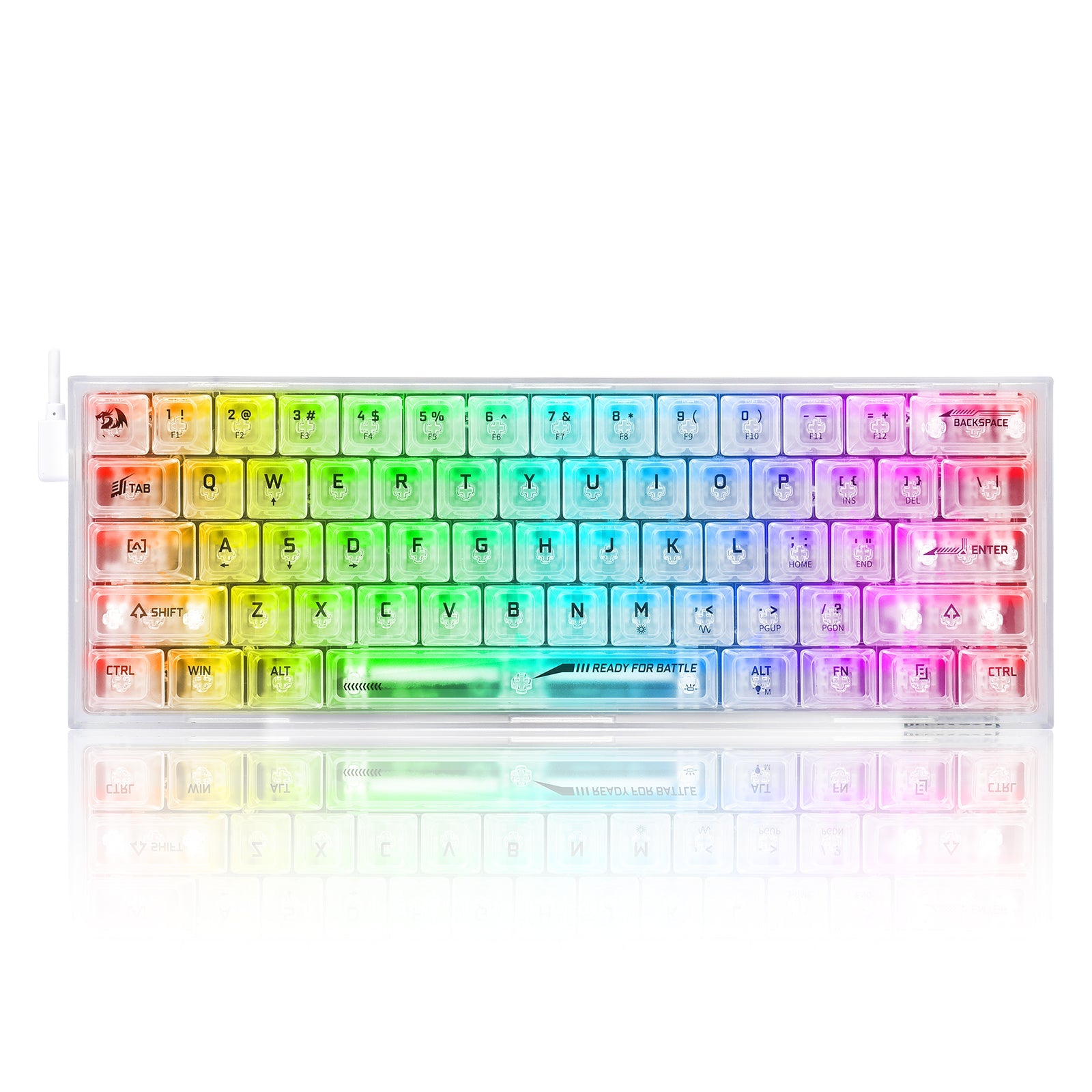 Papan Kekunci Permainan RGB Berwayar 60% Redragon K617CT-RGB