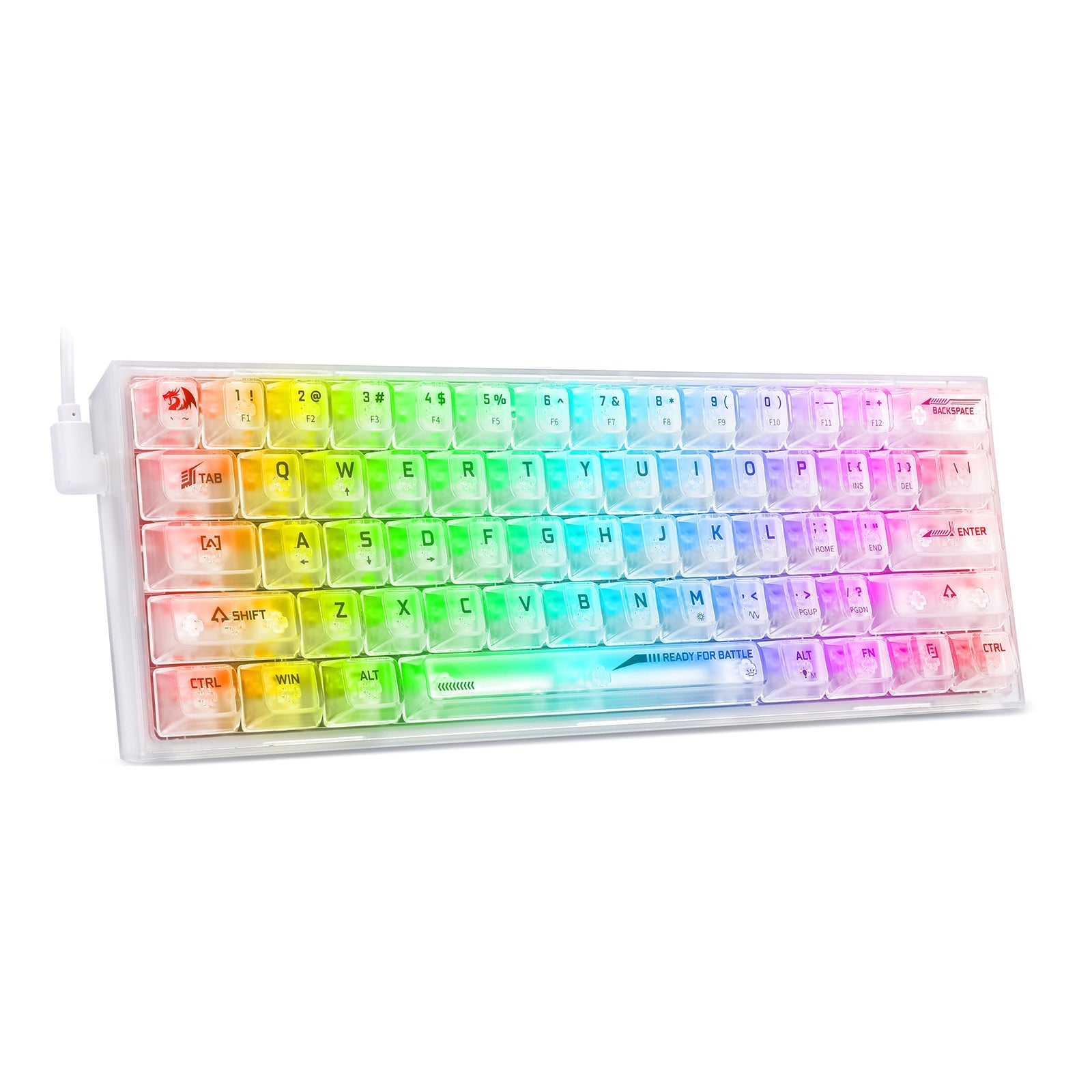 Papan Kekunci Permainan RGB Berwayar 60% Redragon K617CT-RGB