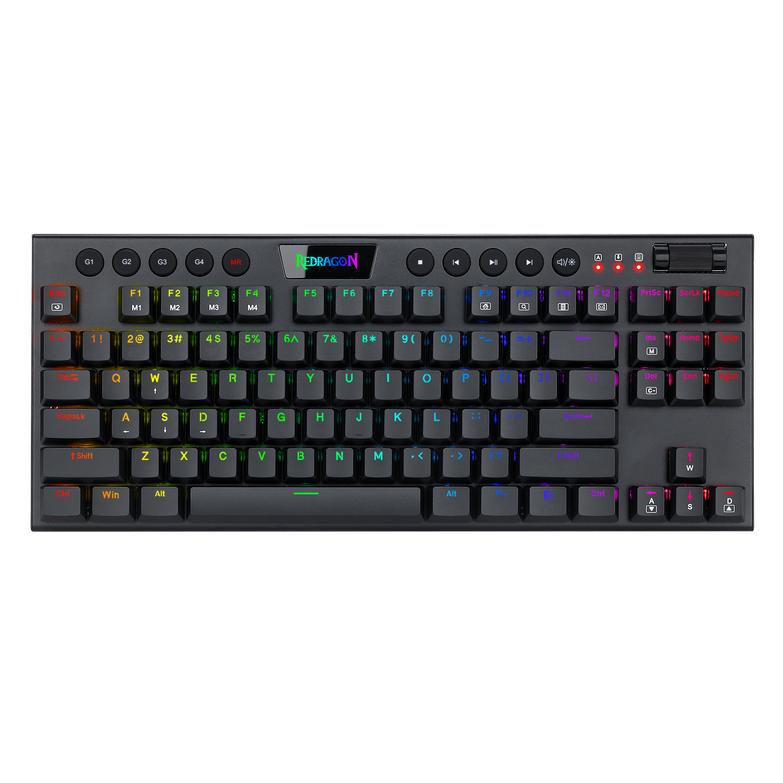Papan Kekunci Mekanikal RGB Redragon K622 Horus TKL, Papan Kekunci Permainan Berwayar Reka Bentuk Ultra Nipis dengan Penutup Kekunci Profil Rendah, Kawalan Media Khusus & Suis Merah Linear, Perisian Profesional Disokong