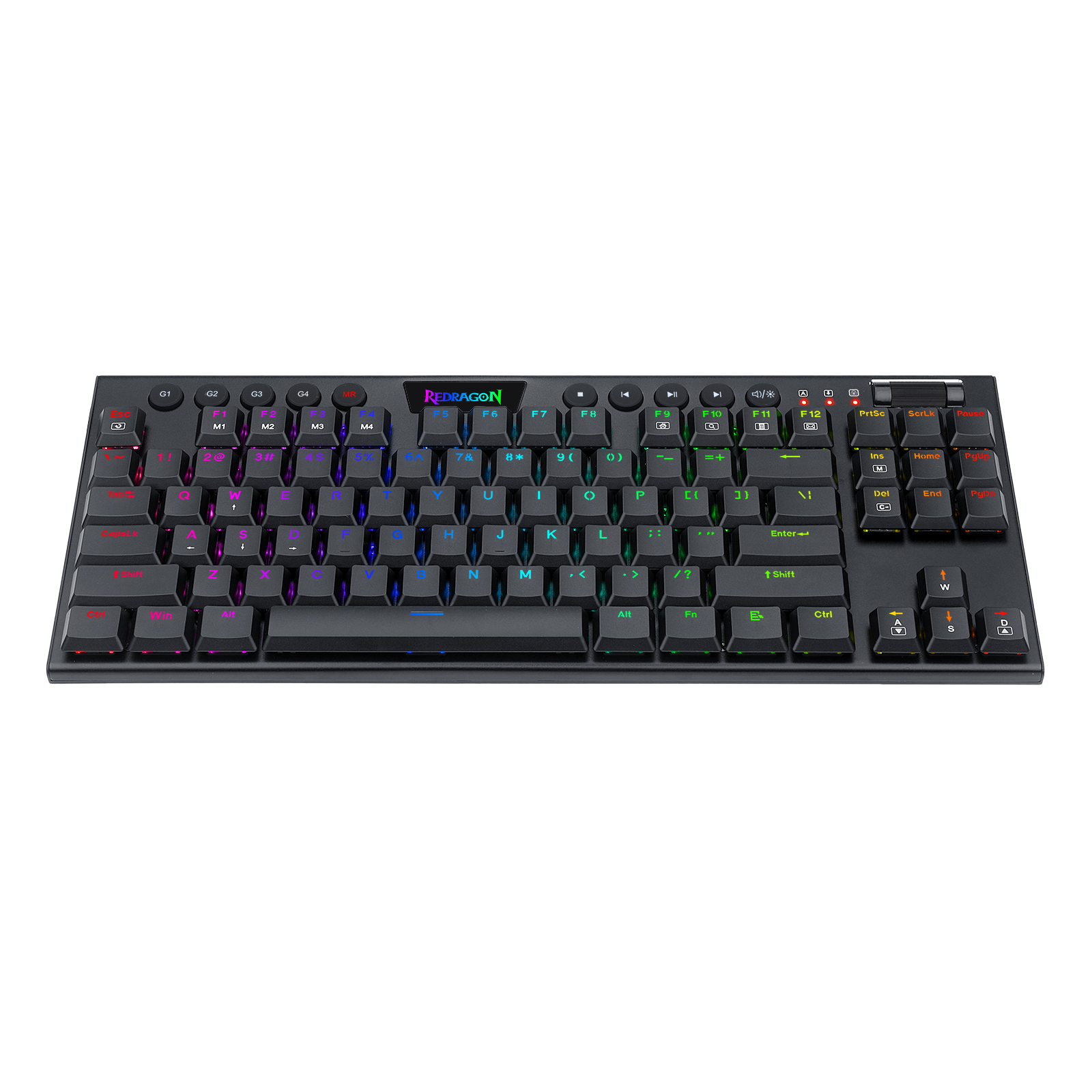 Papan Kekunci Mekanikal RGB Redragon K622 Horus TKL, Papan Kekunci Permainan Berwayar Reka Bentuk Ultra Nipis dengan Penutup Kekunci Profil Rendah, Kawalan Media Khusus & Suis Merah Linear, Perisian Profesional Disokong