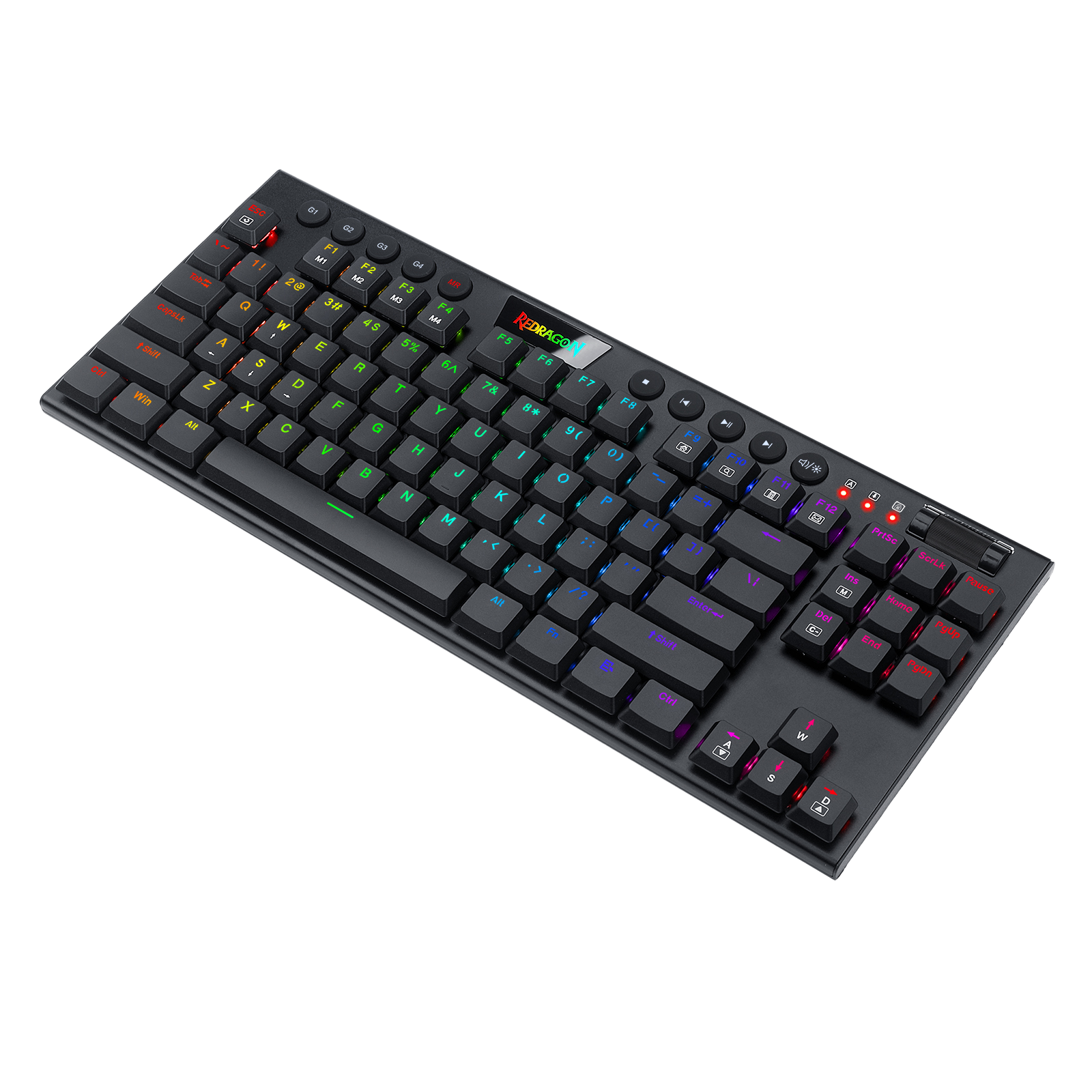 Papan Kekunci Mekanikal RGB Redragon K622 Horus TKL, Papan Kekunci Permainan Berwayar Reka Bentuk Ultra Nipis dengan Penutup Kekunci Profil Rendah, Kawalan Media Khusus & Suis Merah Linear, Perisian Profesional Disokong