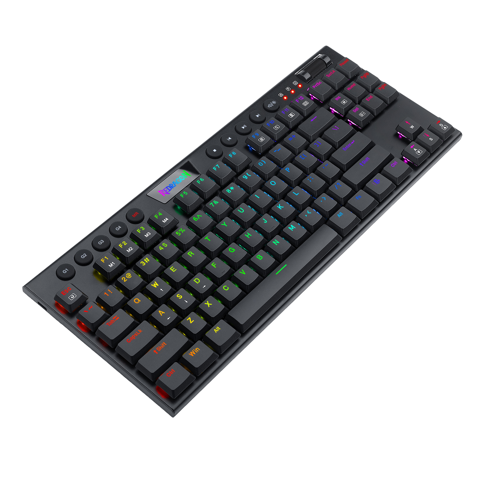 Papan Kekunci Mekanikal RGB Redragon K622 Horus TKL, Papan Kekunci Permainan Berwayar Reka Bentuk Ultra Nipis dengan Penutup Kekunci Profil Rendah, Kawalan Media Khusus & Suis Merah Linear, Perisian Profesional Disokong