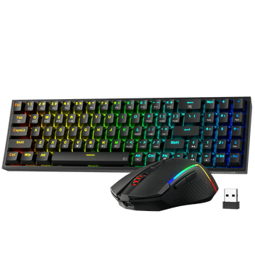 Redragon BS136 Tri-Mode Gaming Keyboard & Mouse Combo compact with 2.4Ghz wireless, BT3.0/5.0, Type-C Wired connection tech