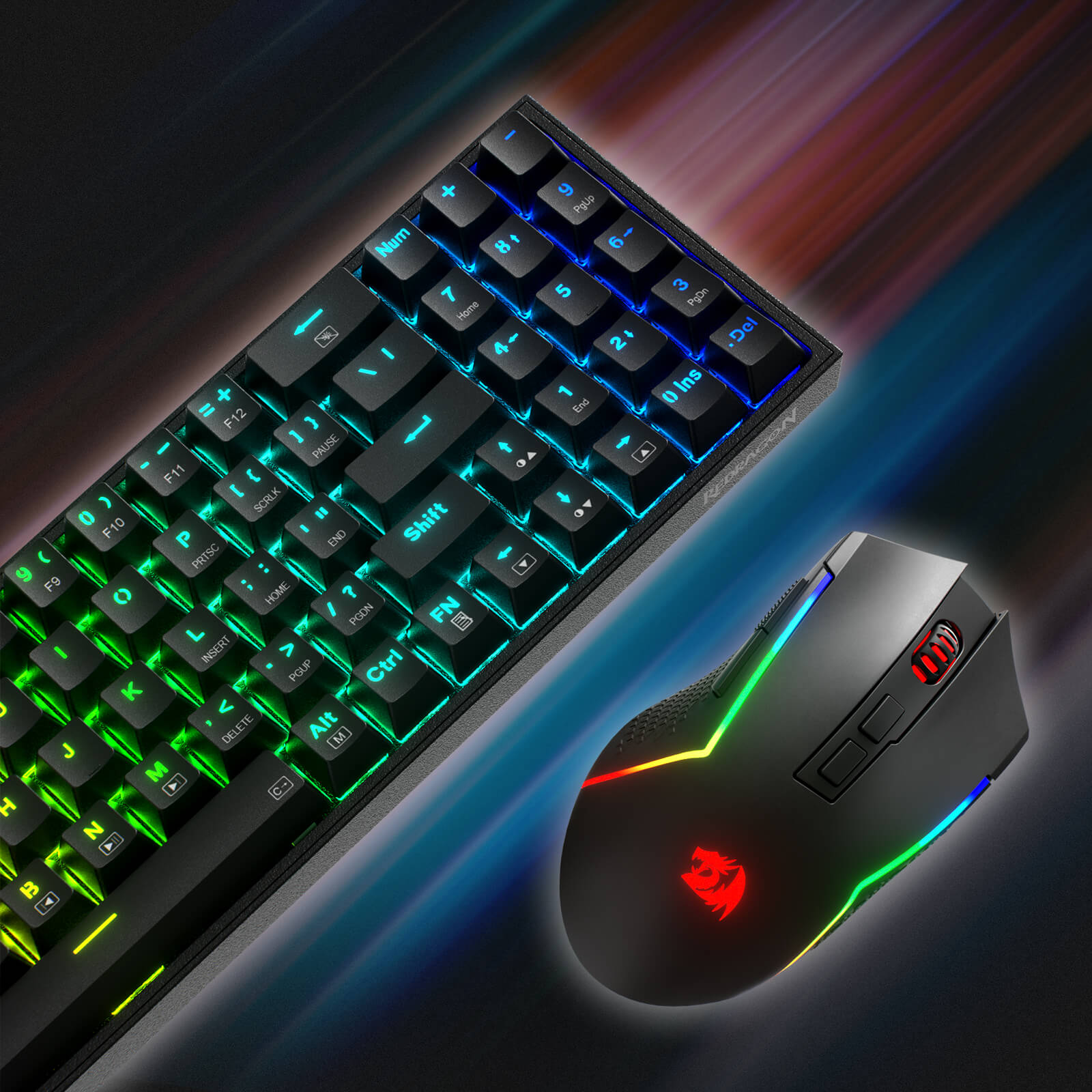 Redragon BS136 Tri-Mode Gaming Keyboard & Mouse Combo compact with 2.4Ghz wireless, BT3.0/5.0, Type-C Wired connection tech