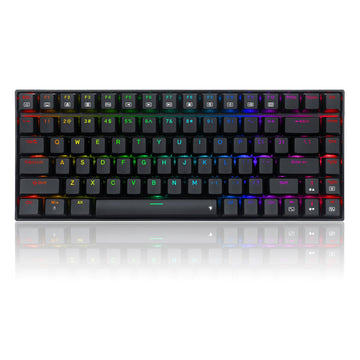 Papan Kekunci Permainan Mekanikal Berlampu Belakang LED RGB Redragon K629 PHANTOM dengan 84 Kekunci Profesional-Suis Merah Linear