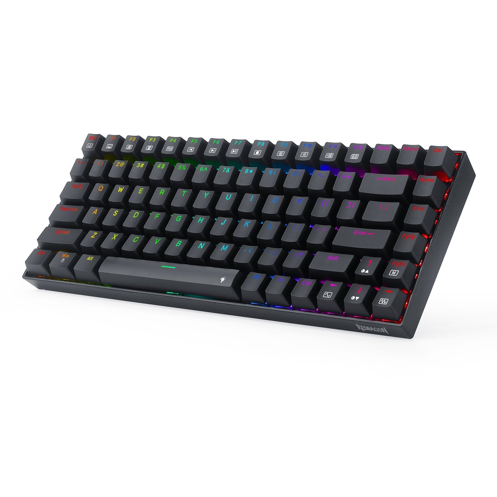 Papan Kekunci Permainan Mekanikal Berlampu Belakang LED RGB Redragon K629 PHANTOM dengan 84 Kekunci Profesional-Suis Merah Linear