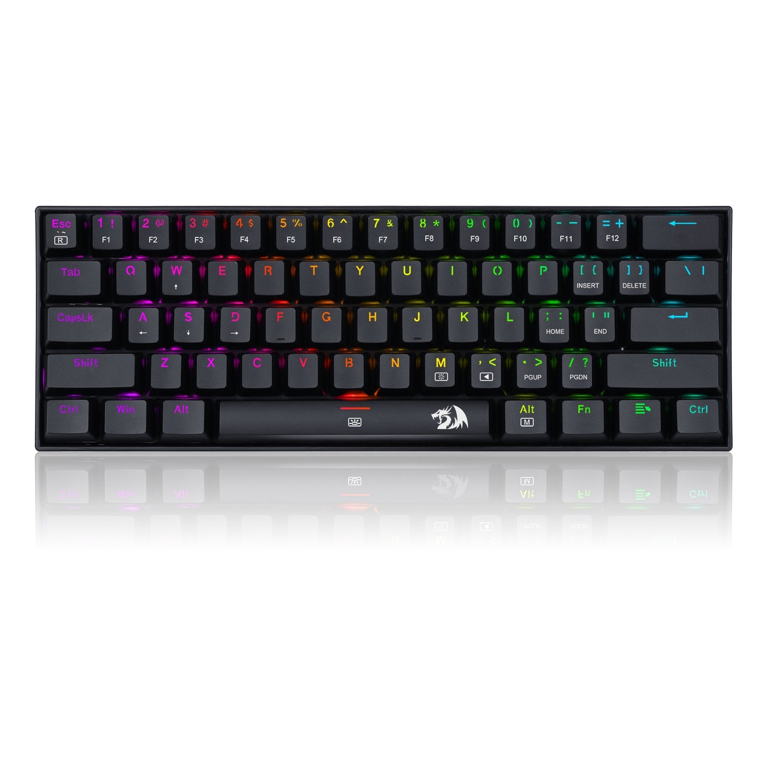 Papan Kekunci Mekanikal Permainan Redragon K630RGB 61 Kekunci Papan Kekunci Mekanikal Padat, Sokongan Pemacu Pro