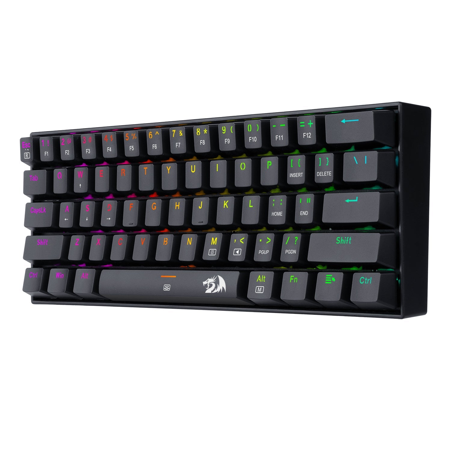 Papan Kekunci Mekanikal Permainan Redragon K630RGB 61 Kekunci Papan Kekunci Mekanikal Padat, Sokongan Pemacu Pro