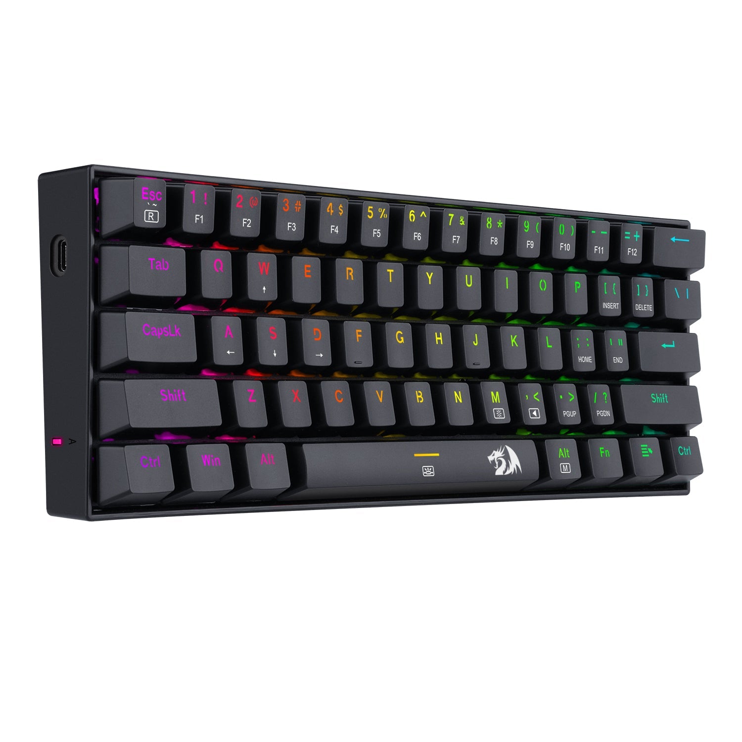Papan Kekunci Mekanikal Permainan Redragon K630RGB 61 Kekunci Papan Kekunci Mekanikal Padat, Sokongan Pemacu Pro