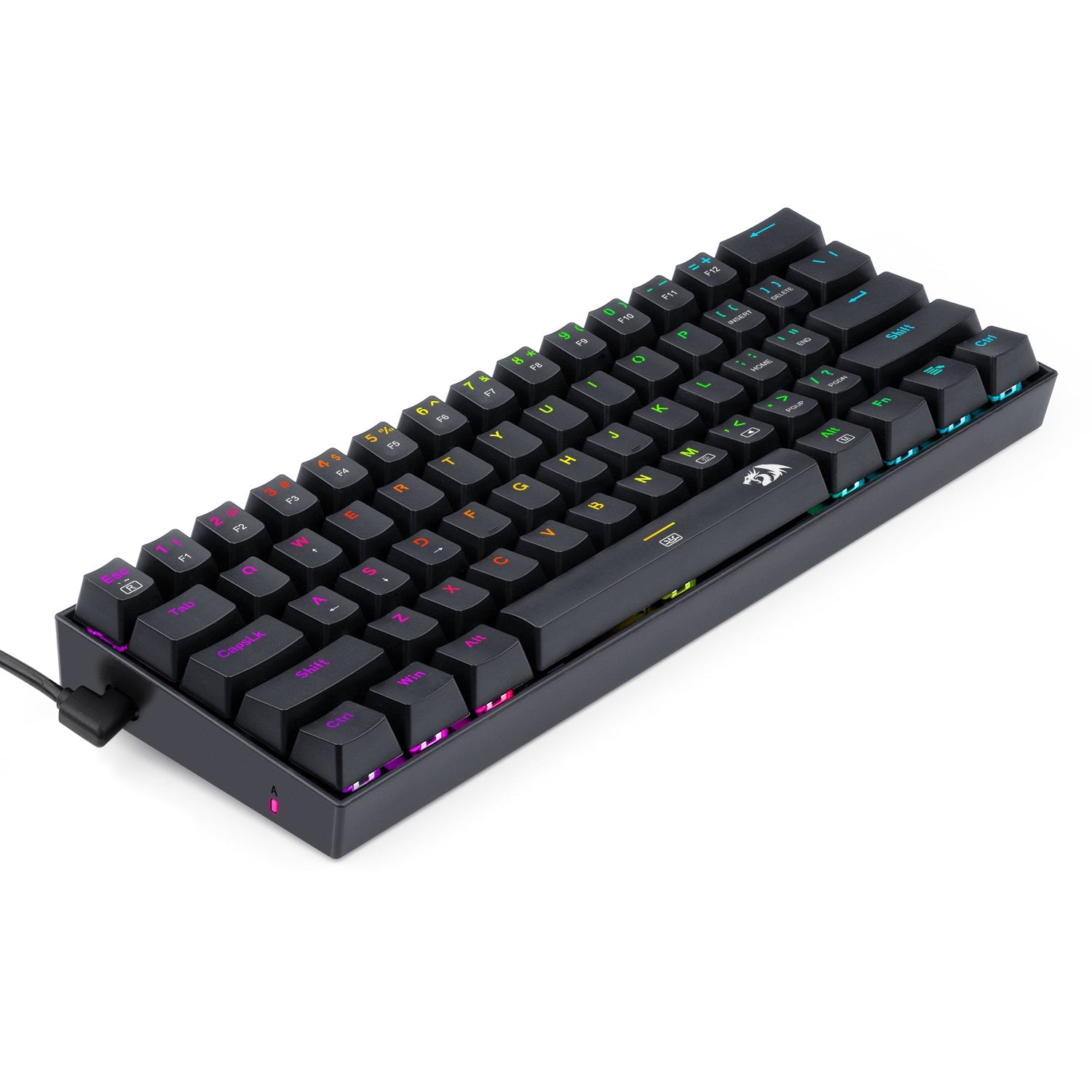 Papan Kekunci Mekanikal Permainan Redragon K630RGB 61 Kekunci Papan Kekunci Mekanikal Padat, Sokongan Pemacu Pro