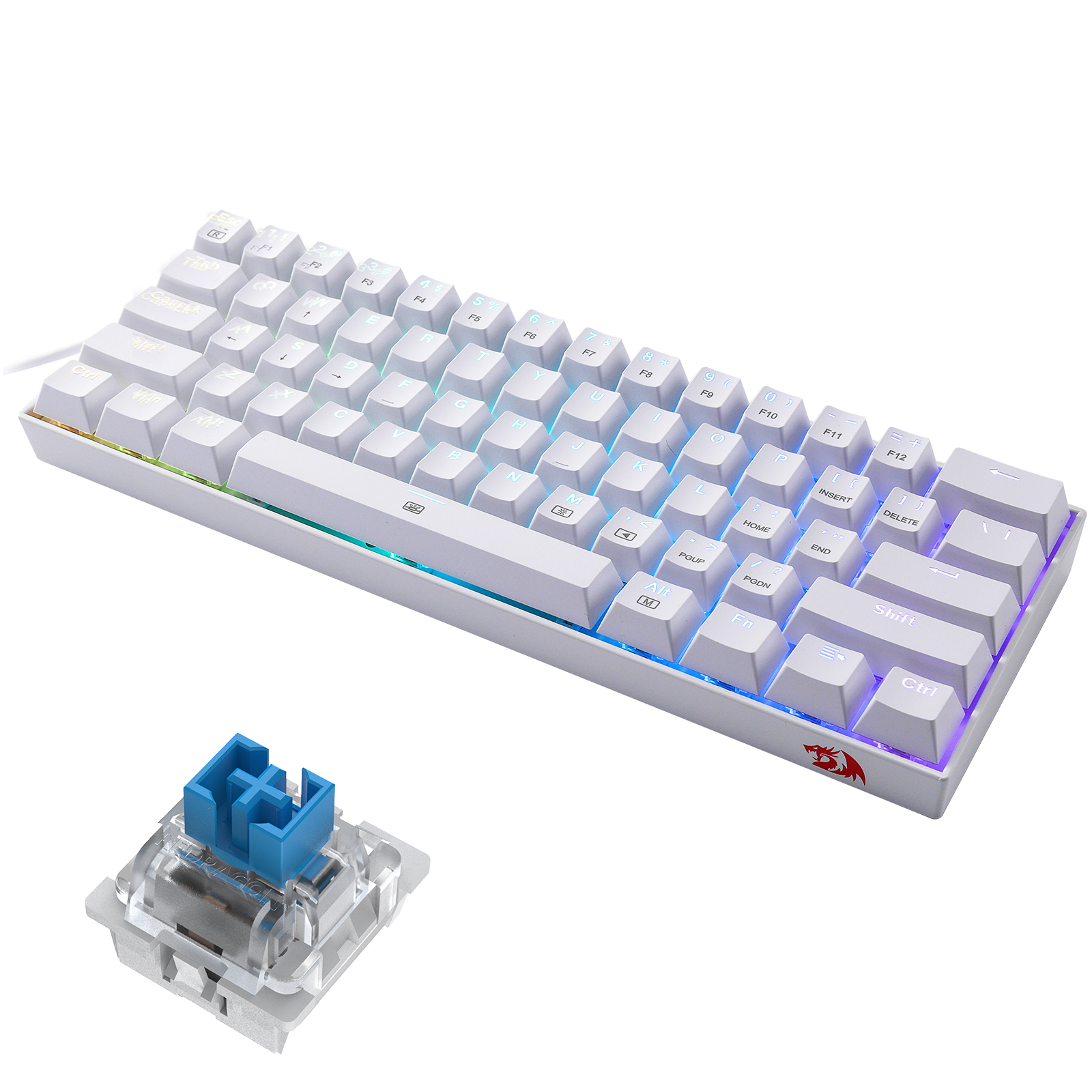 Papan Kekunci Mekanikal Gaming Berwayar Redragon K630W-RGB 60%
