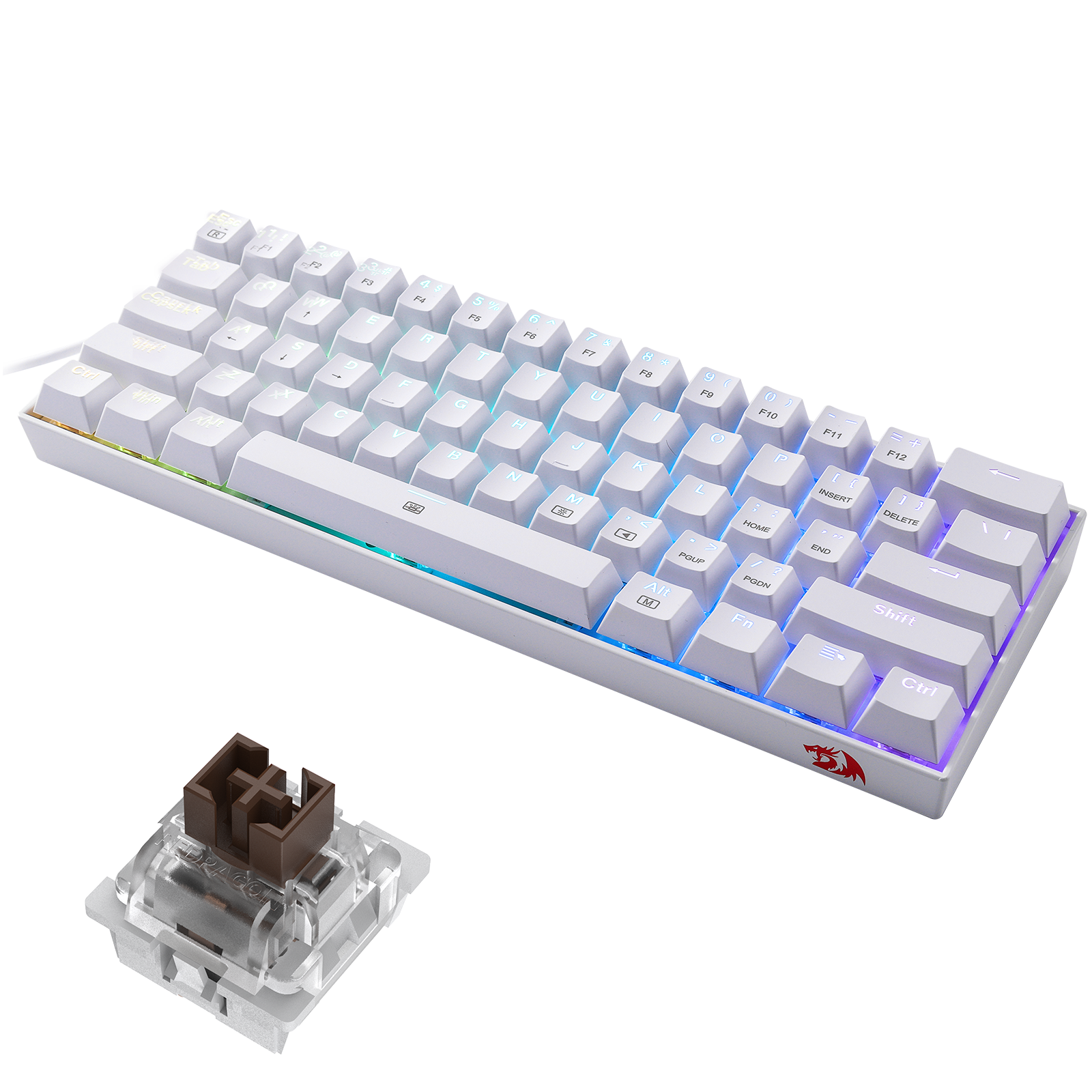 Papan Kekunci Mekanikal Gaming Berwayar Redragon K630W-RGB 60%