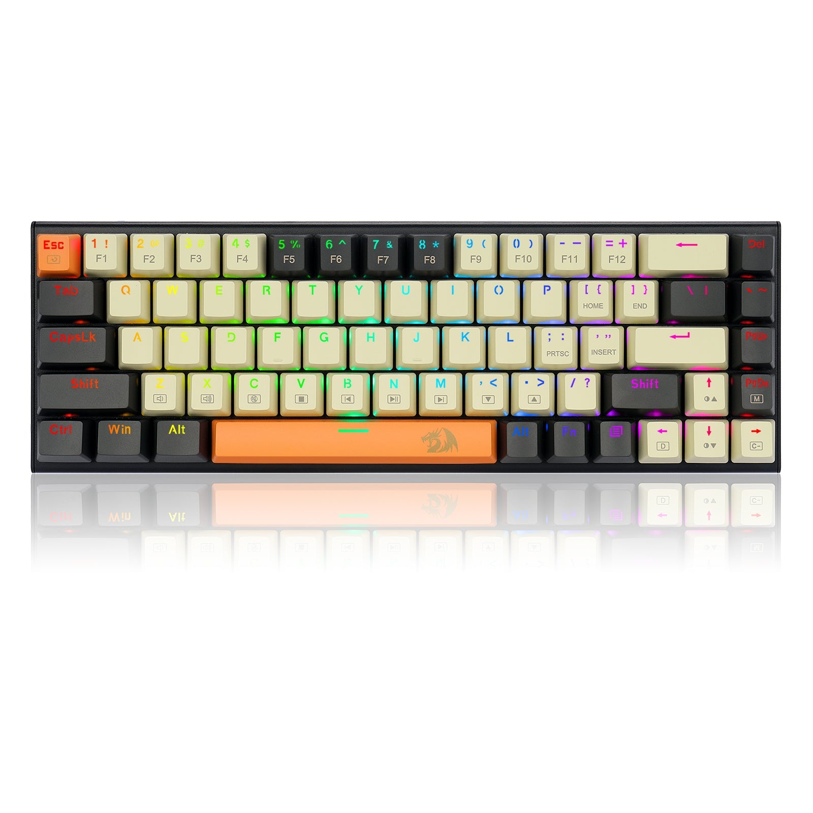 Papan Kekunci Permainan Mekanikal Lampu Latar LED RGB Redragon K633CGO-RGB Ryze dengan 68 Kekunci Profesional-Suis Merah Linear