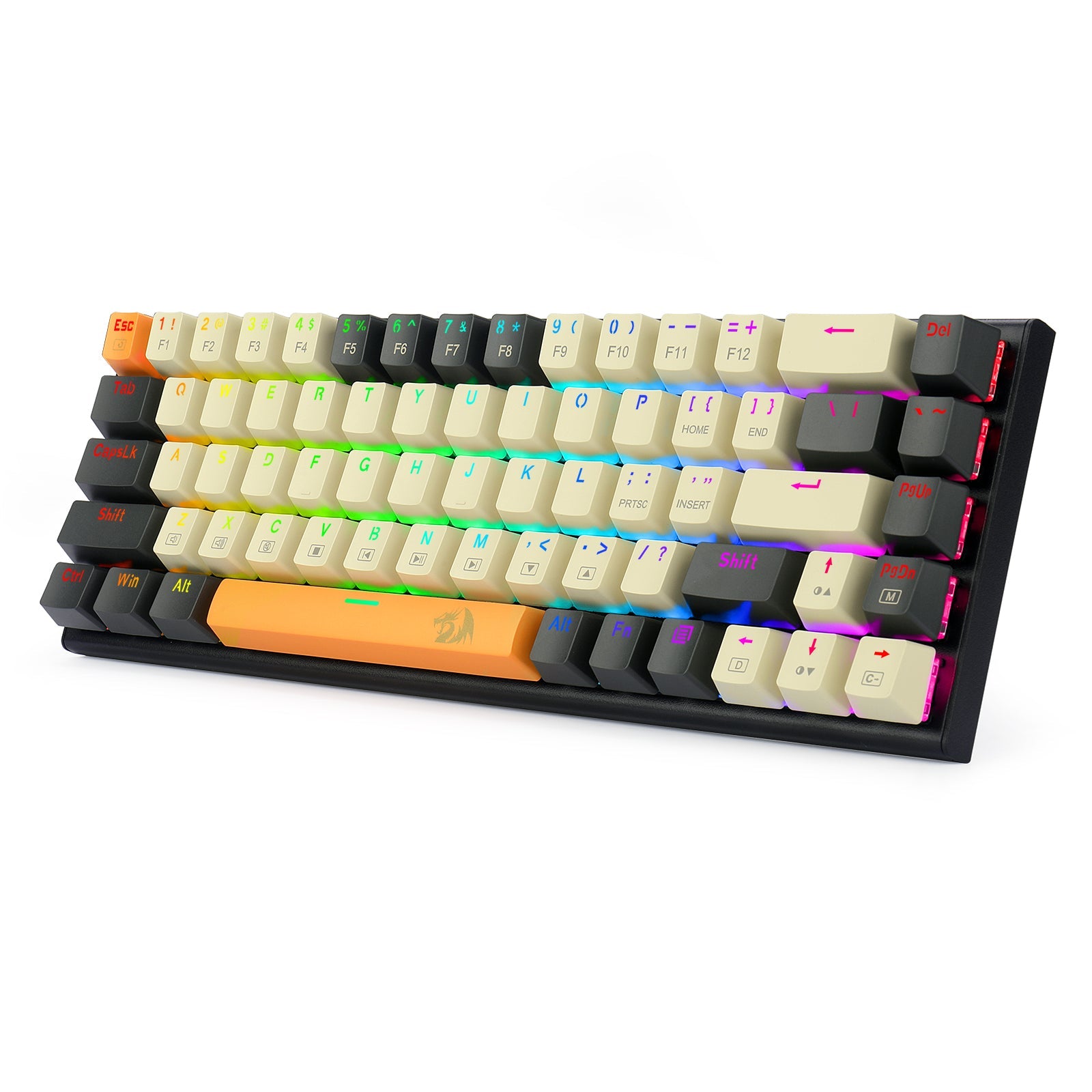 Papan Kekunci Permainan Mekanikal Lampu Latar LED RGB Redragon K633CGO-RGB Ryze dengan 68 Kekunci Profesional-Suis Merah Linear