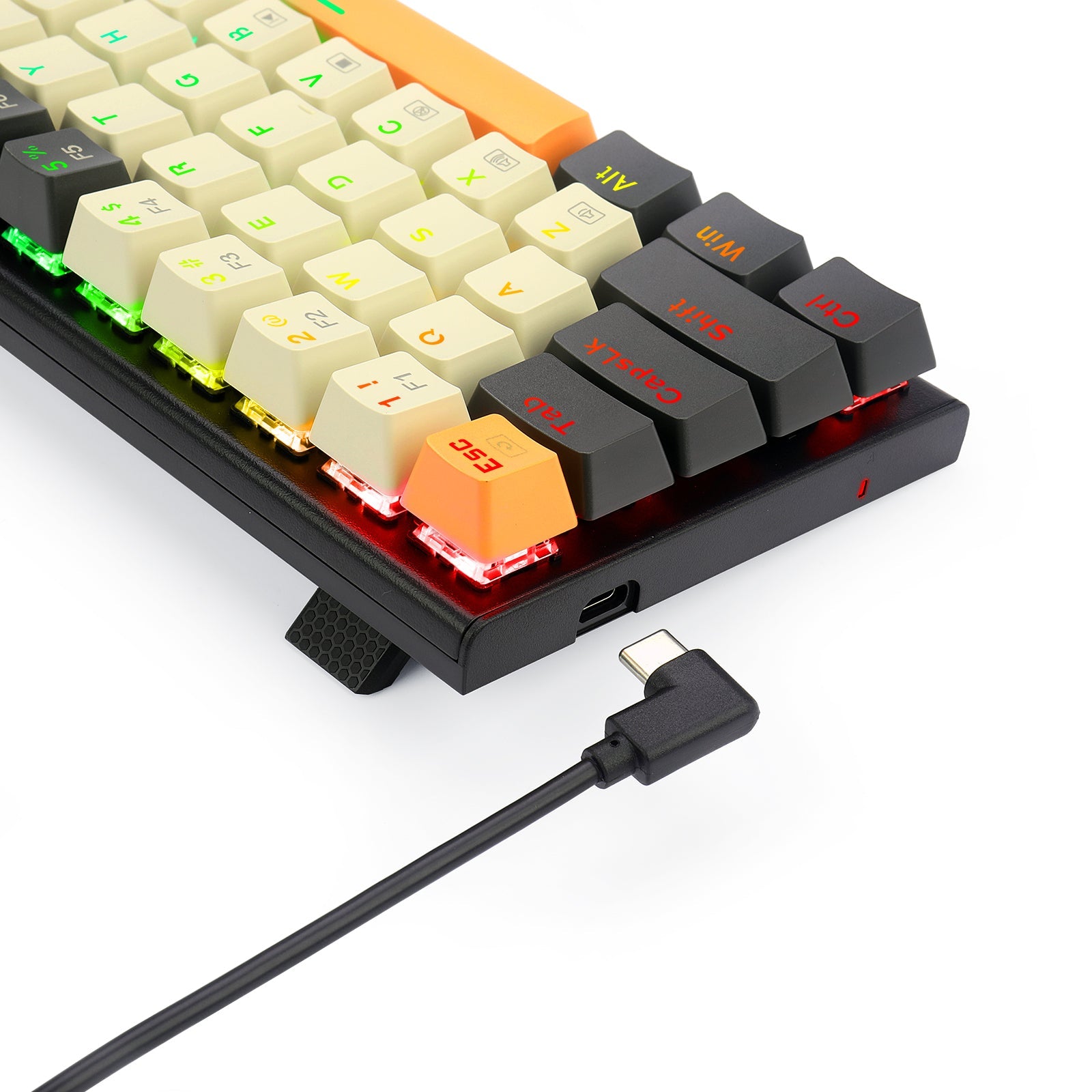Papan Kekunci Permainan Mekanikal Lampu Latar LED RGB Redragon K633CGO-RGB Ryze dengan 68 Kekunci Profesional-Suis Merah Linear