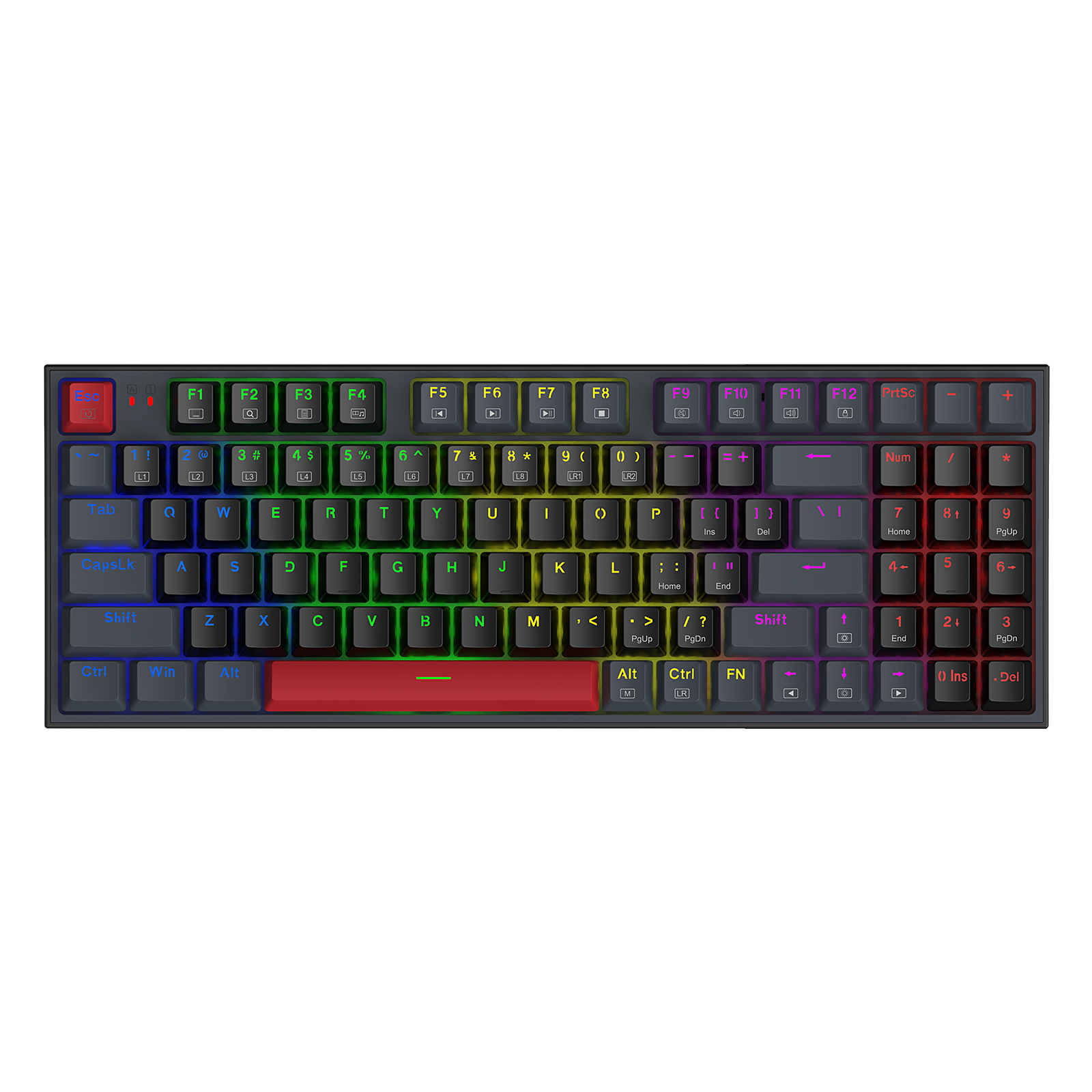 Papan kekunci mekanikal berwayar Redragon KITAVA LITE K636GLR-R/ K636LGR-R untuk permainan