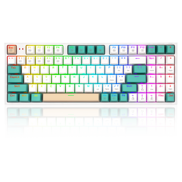 Papan Kekunci Permainan Mekanikal Tri-mod Redragon K643WGC-RGB-PRO 94 Kekunci Bluetooth+2.4G+Berwayar