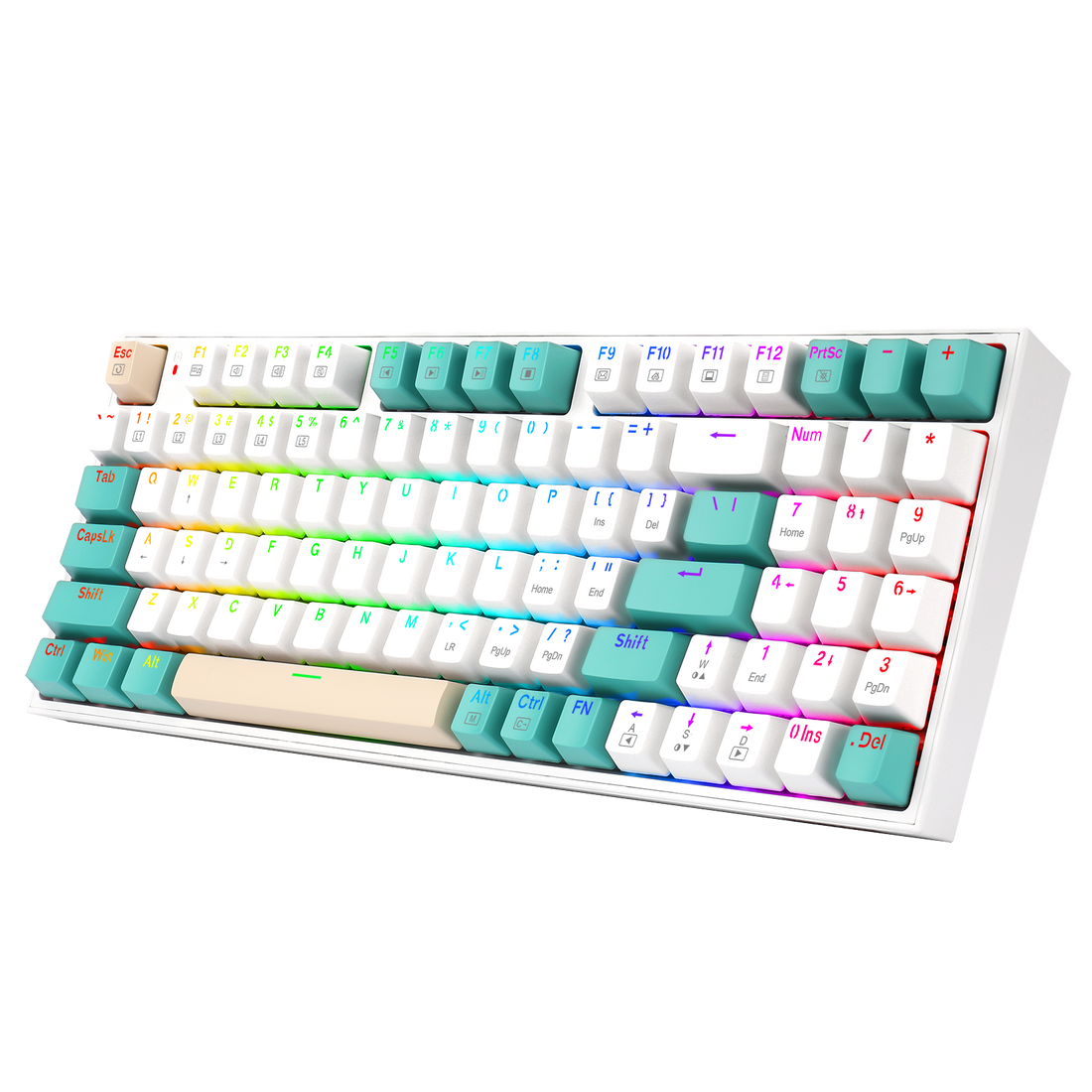 Papan Kekunci Permainan Mekanikal Tri-mod Redragon K643WGC-RGB-PRO 94 Kekunci Bluetooth+2.4G+Berwayar