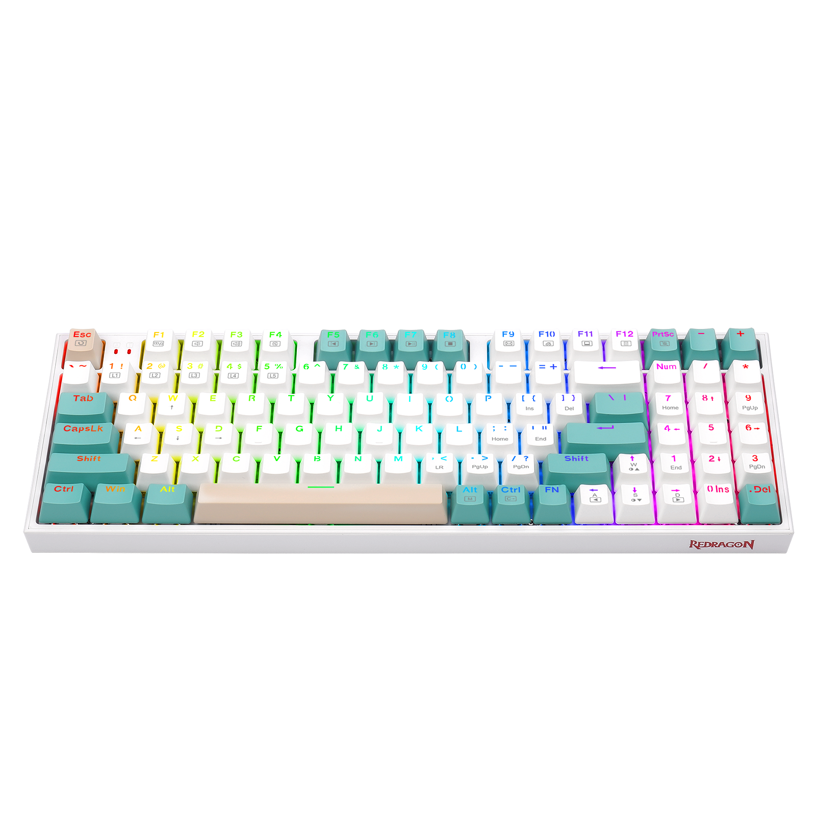 Papan Kekunci Permainan Mekanikal Tri-mod Redragon K643WGC-RGB-PRO 94 Kekunci Bluetooth+2.4G+Berwayar