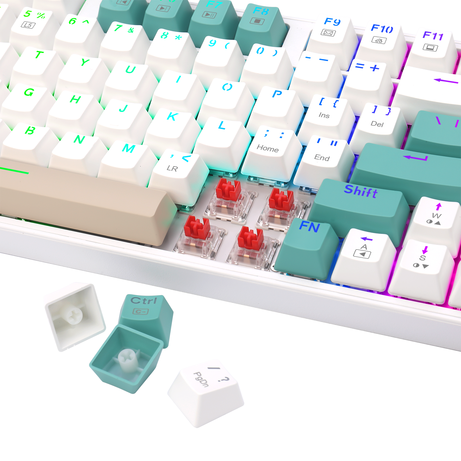 Papan Kekunci Permainan Mekanikal Tri-mod Redragon K643WGC-RGB-PRO 94 Kekunci Bluetooth+2.4G+Berwayar
