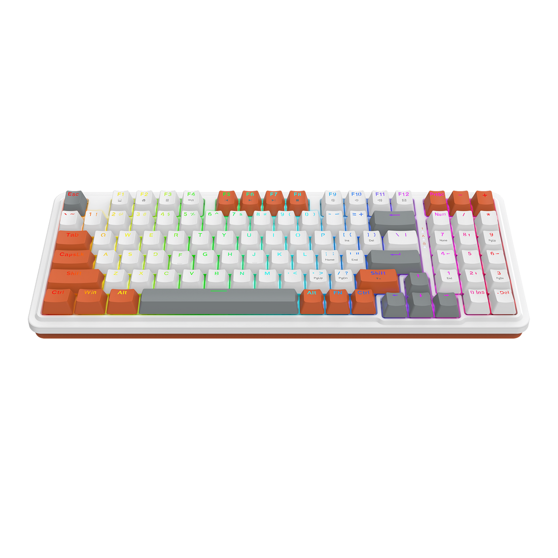 Redragon K664WOB-RGB GLORIA Berwayar 94 kekunci GASKET dipasang mekanikal permainan