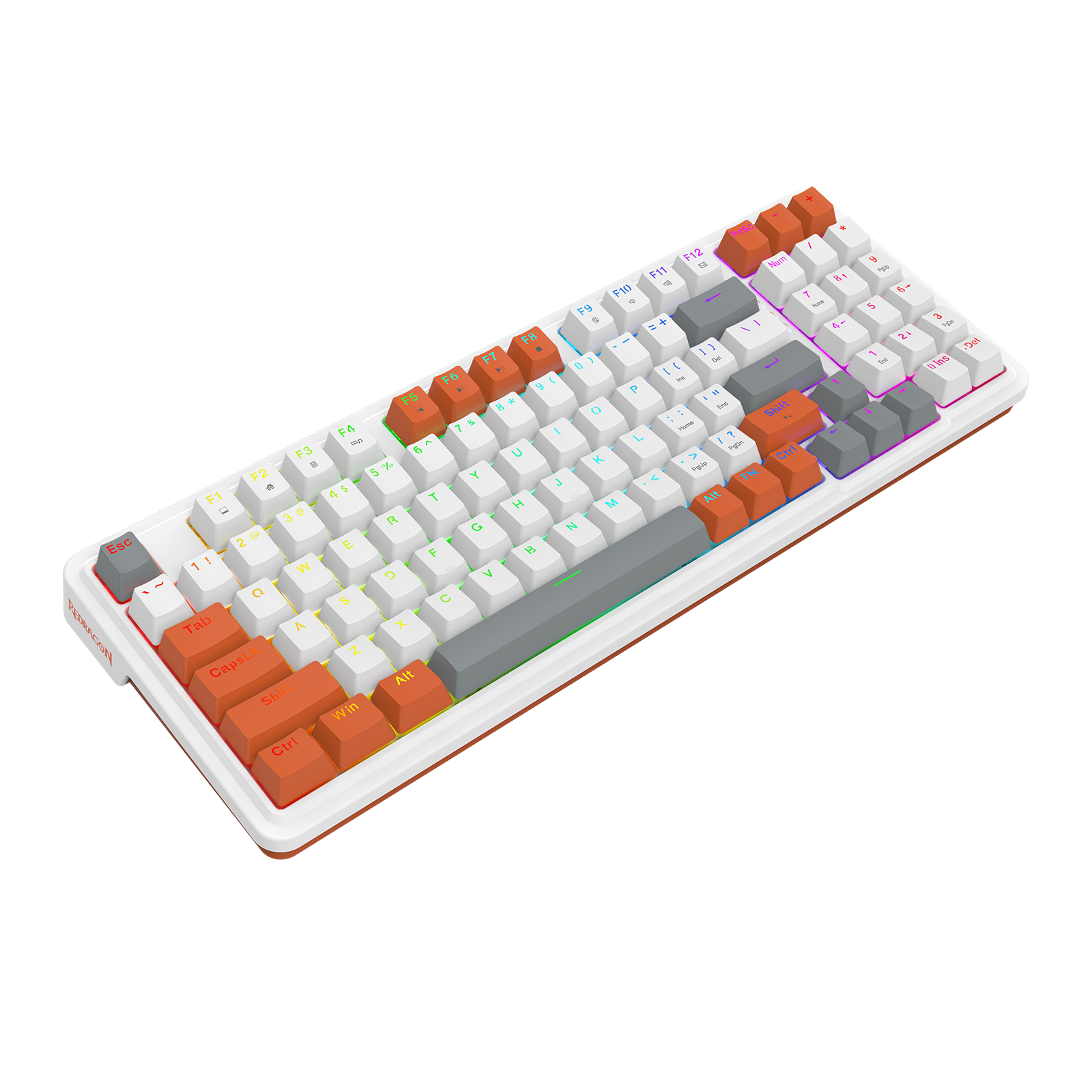Redragon K664WOB-RGB GLORIA Berwayar 94 kekunci GASKET dipasang mekanikal permainan