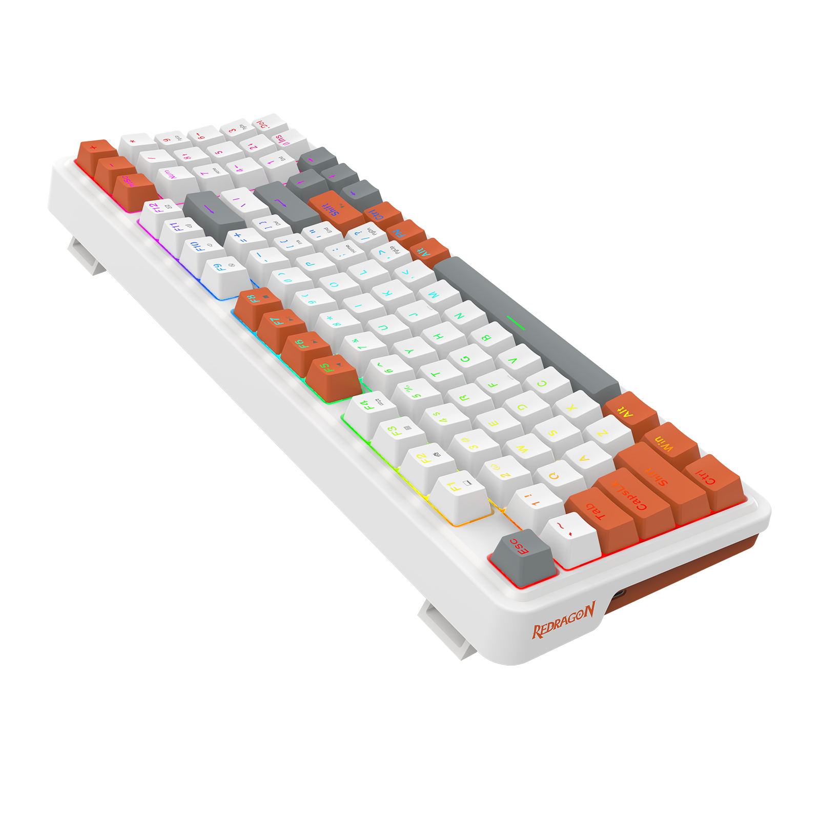 Redragon K664WOB-RGB GLORIA Berwayar 94 kekunci GASKET dipasang mekanikal permainan