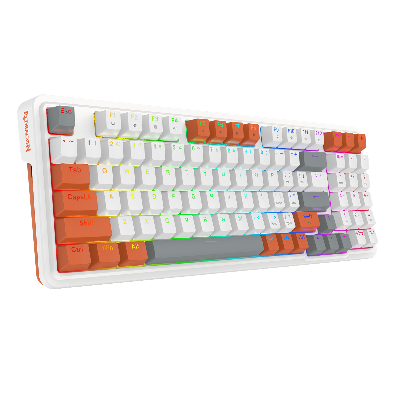 Redragon K664WOB-RGB GLORIA Berwayar 94 kekunci GASKET dipasang mekanikal permainan