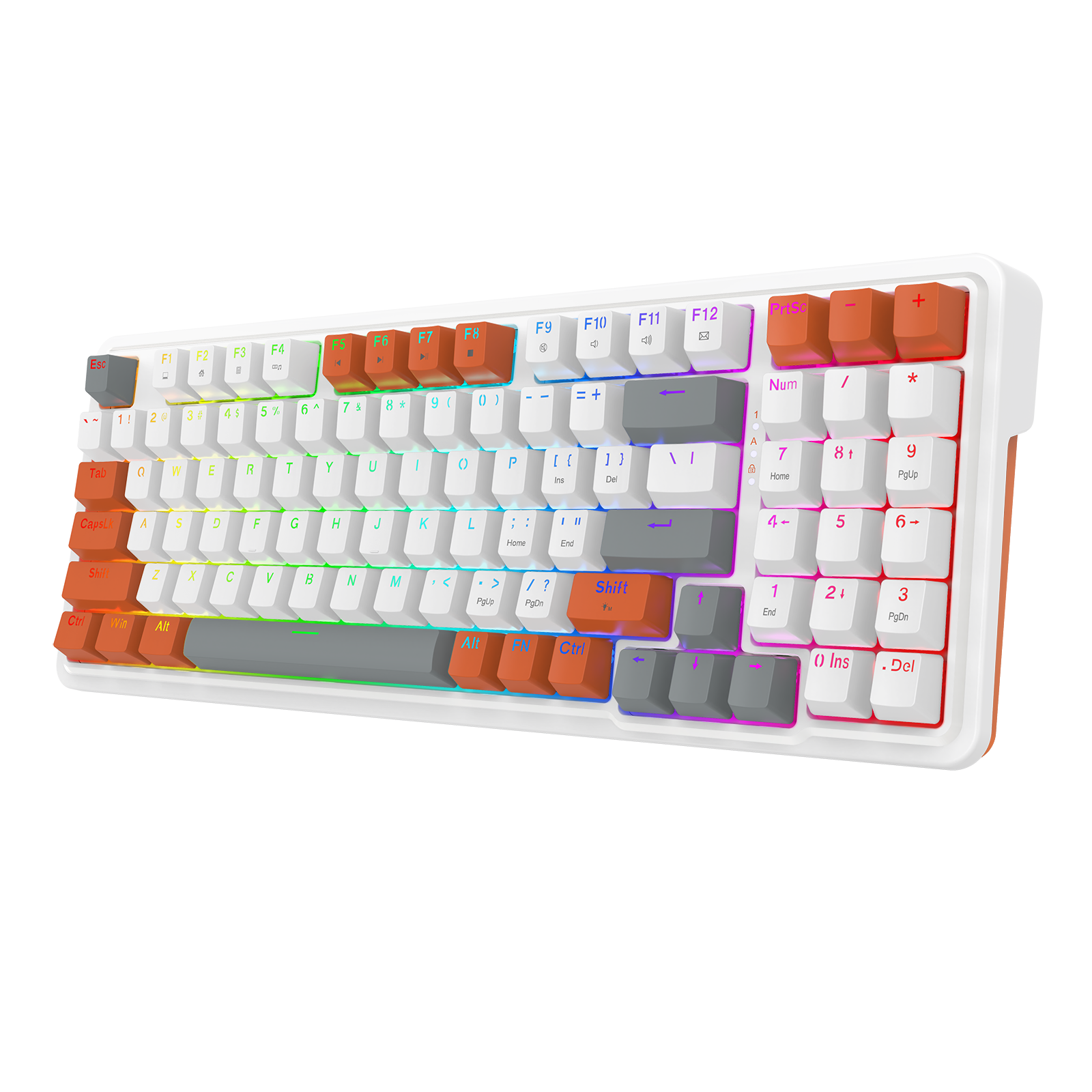 Redragon K664WOB-RGB GLORIA Berwayar 94 kekunci GASKET dipasang mekanikal permainan