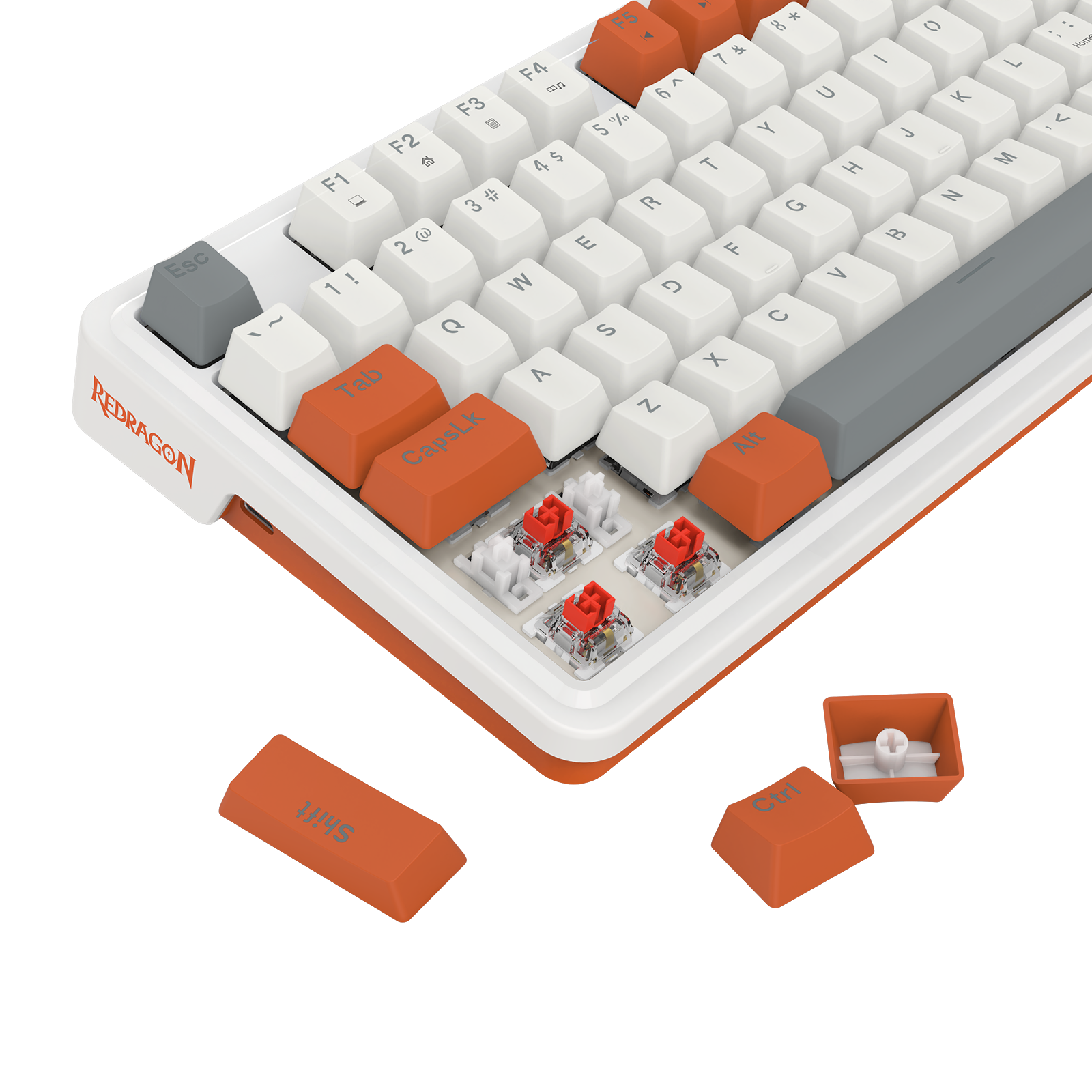 Redragon K664WOB-RGB GLORIA Berwayar 94 kekunci GASKET dipasang mekanikal permainan