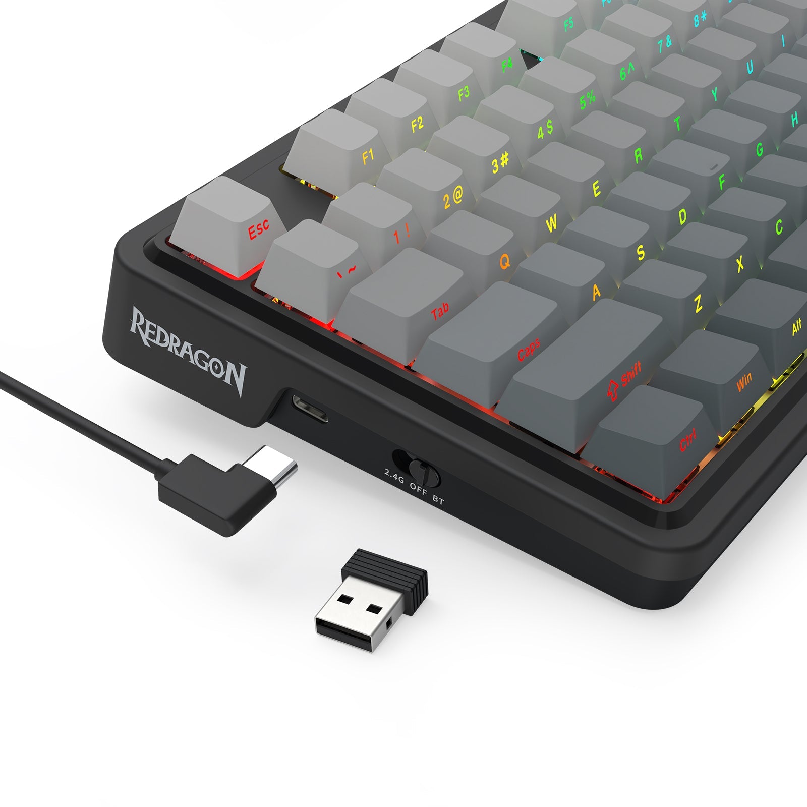 Papan Kekunci Sambungan 3 Mod REDRAGON UCAL PRO K673SP-RGB-PRO Keycap Cetakan Sisi