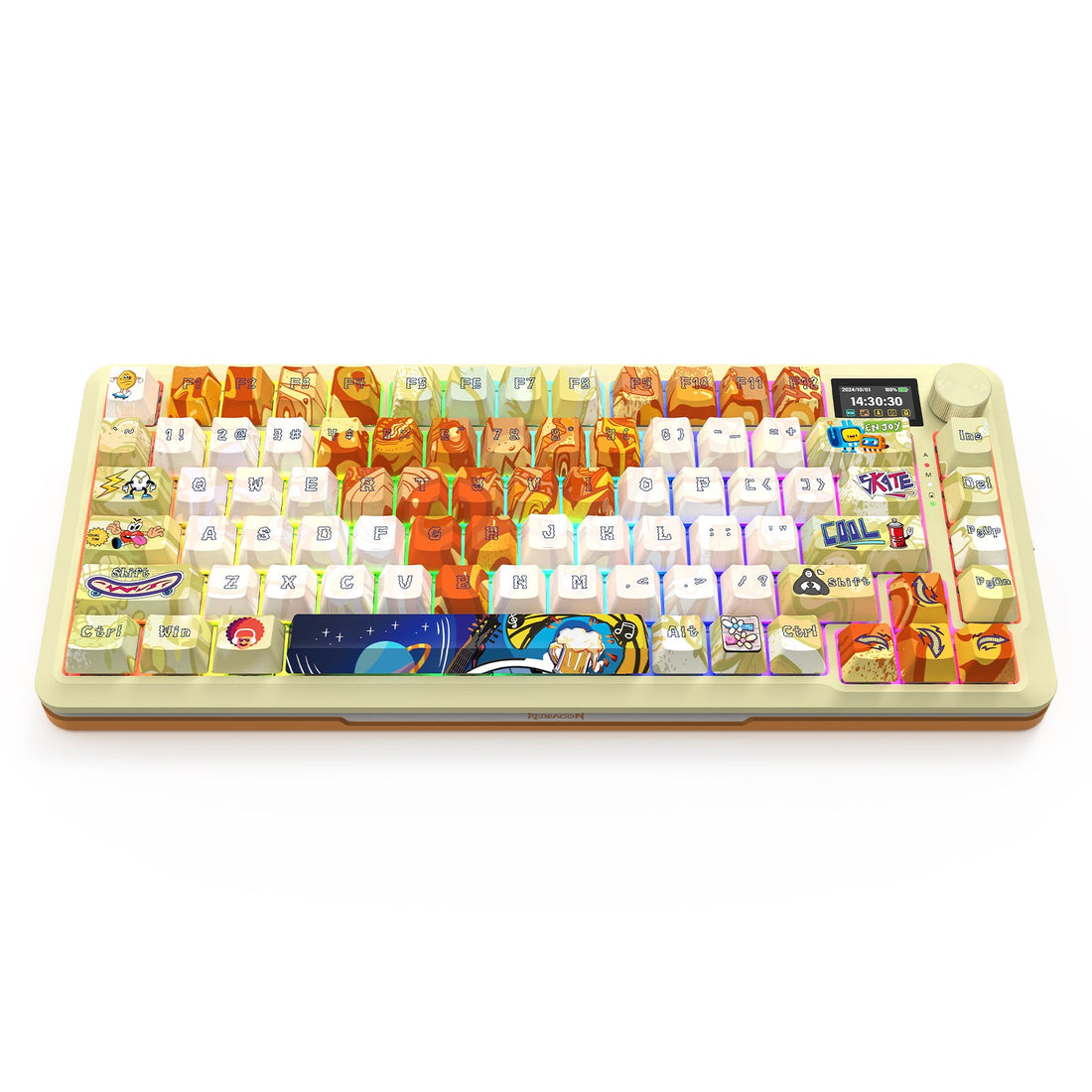 Papan Kekunci Mekanikal K708GF-RGB-PRO FLEKACT 3 Mod Sambungan dengan LCD