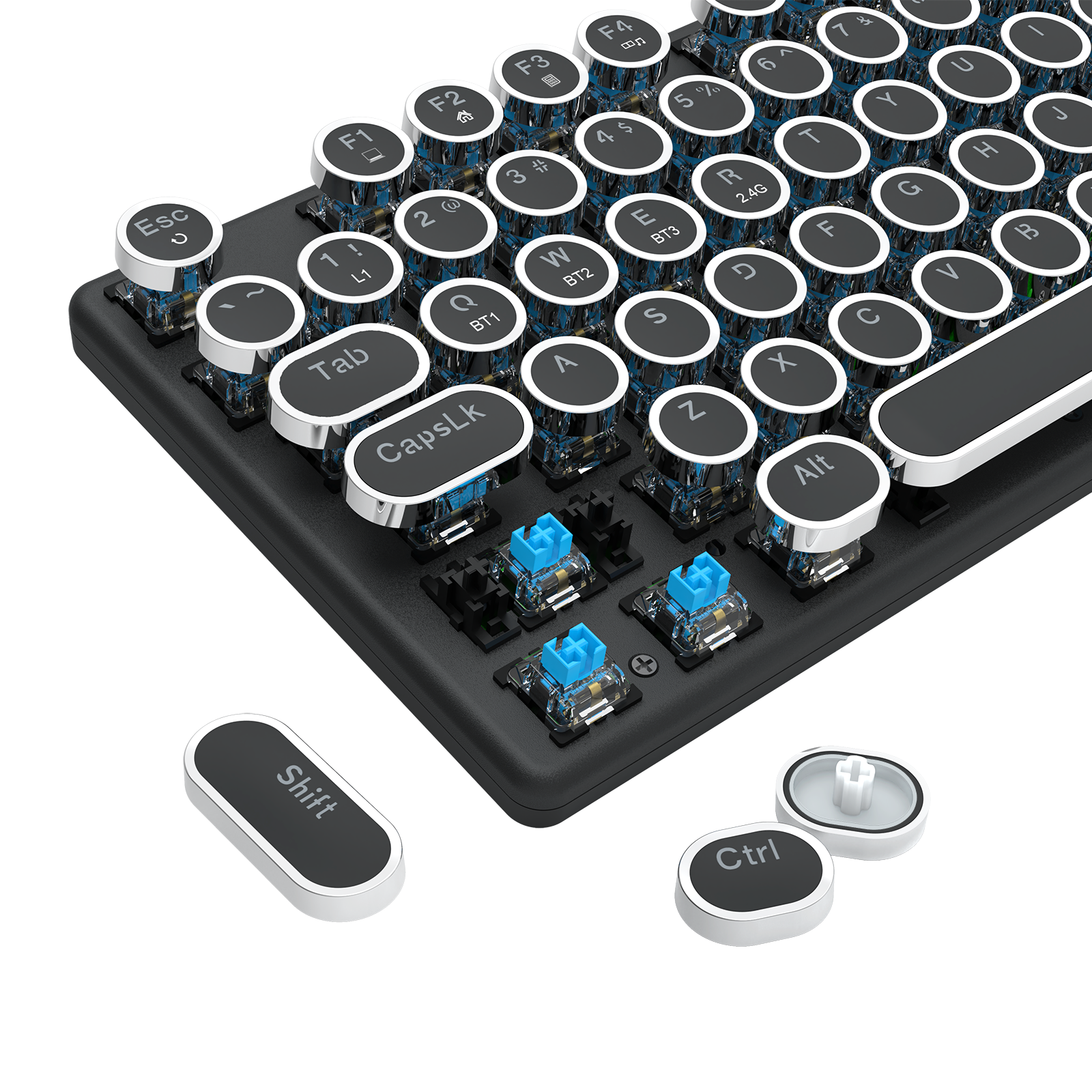 FLARE PRO K710RGB-PRO 3 Mod Sambungan Papan Kekunci Mekanikal Keycap Mesin Taip Retro