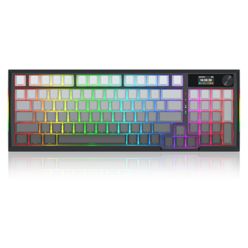 Papan kekunci mekanikal Gasket 3-mod K725SP-RGB-PRO 98+1 dengan paparan LCD