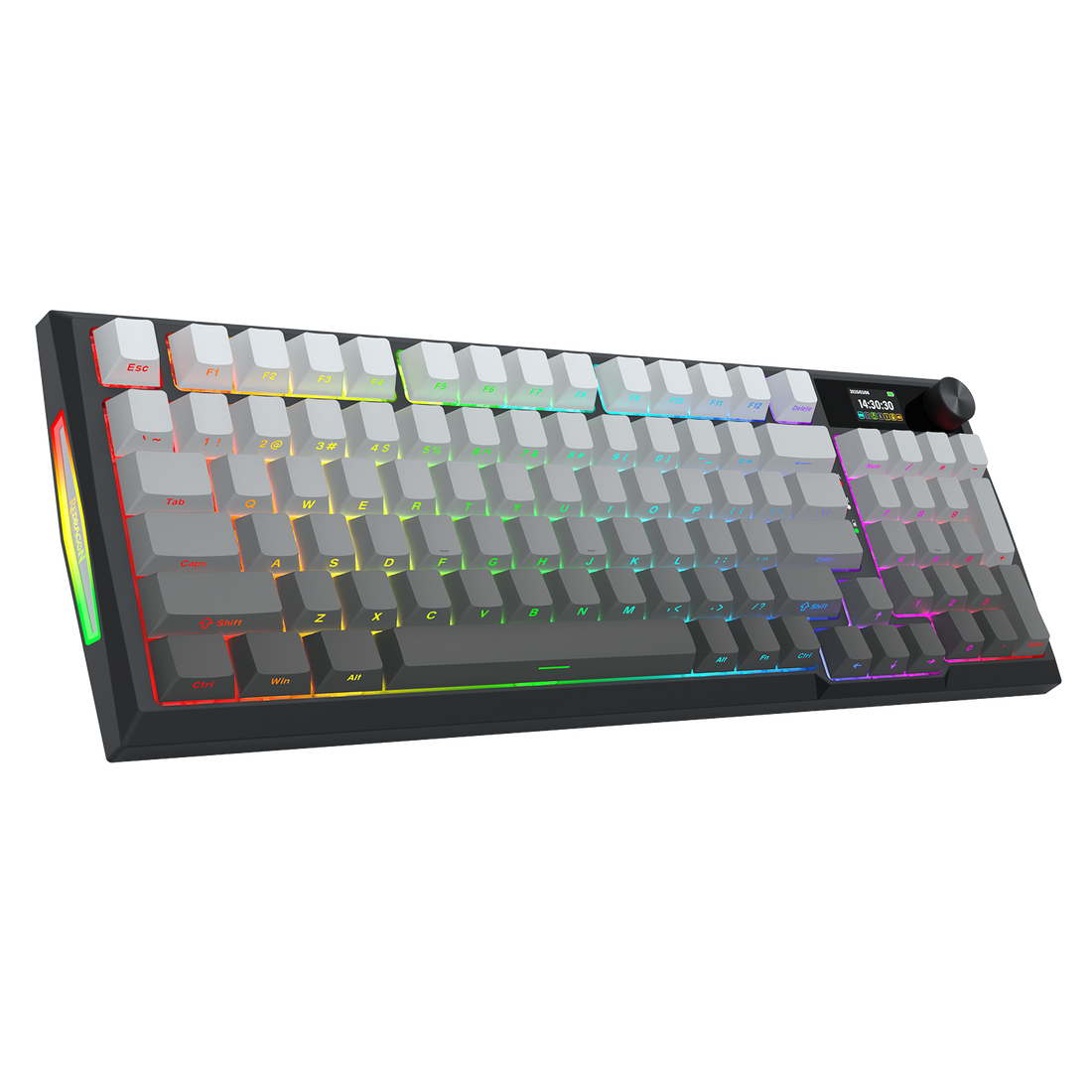 Papan kekunci mekanikal Gasket 3-mod K725SP-RGB-PRO 98+1 dengan paparan LCD