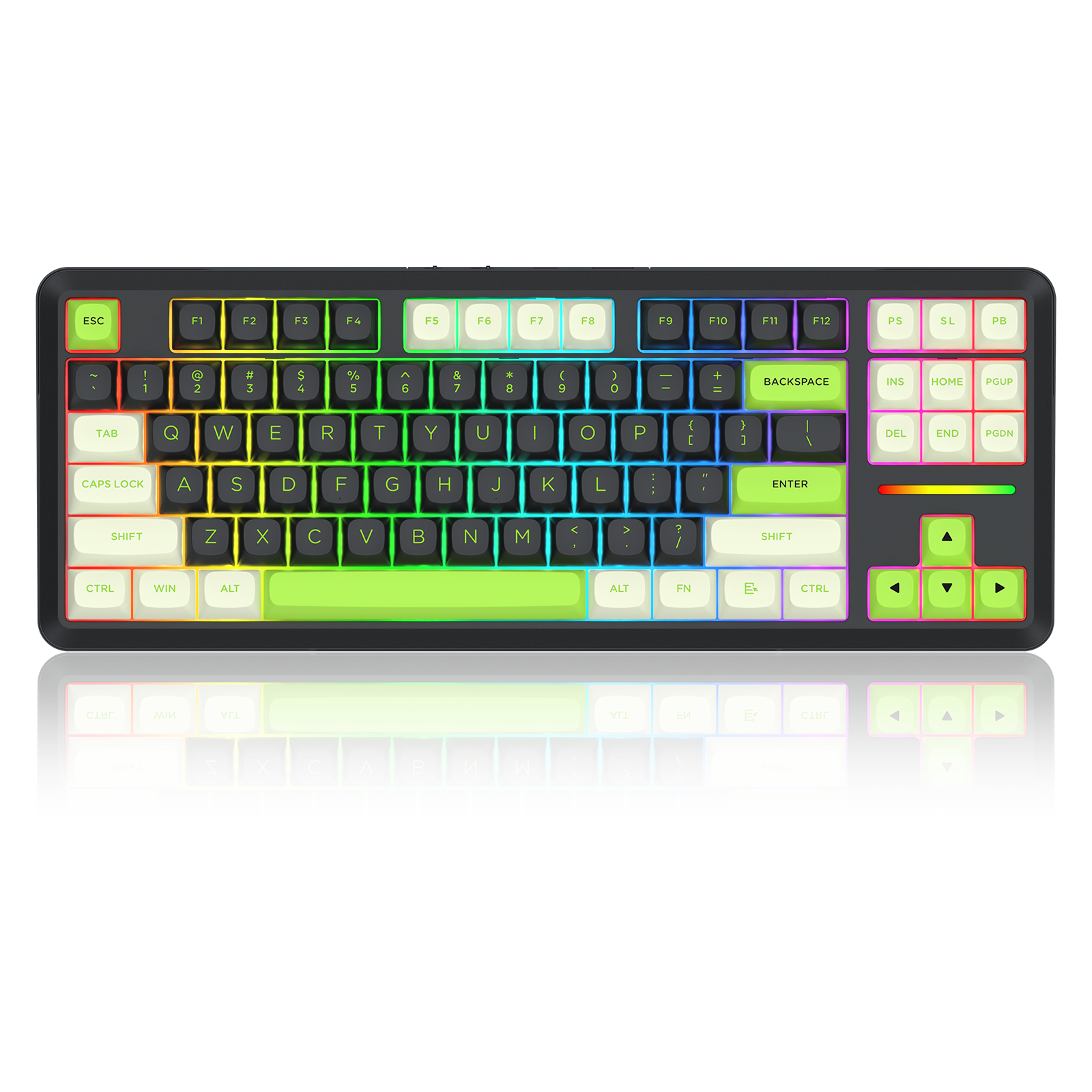 Papan Kekunci Permainan Mekanikal TKL Sambungan 3 Mod WILDSLASH K734BWG-RGB-PRO