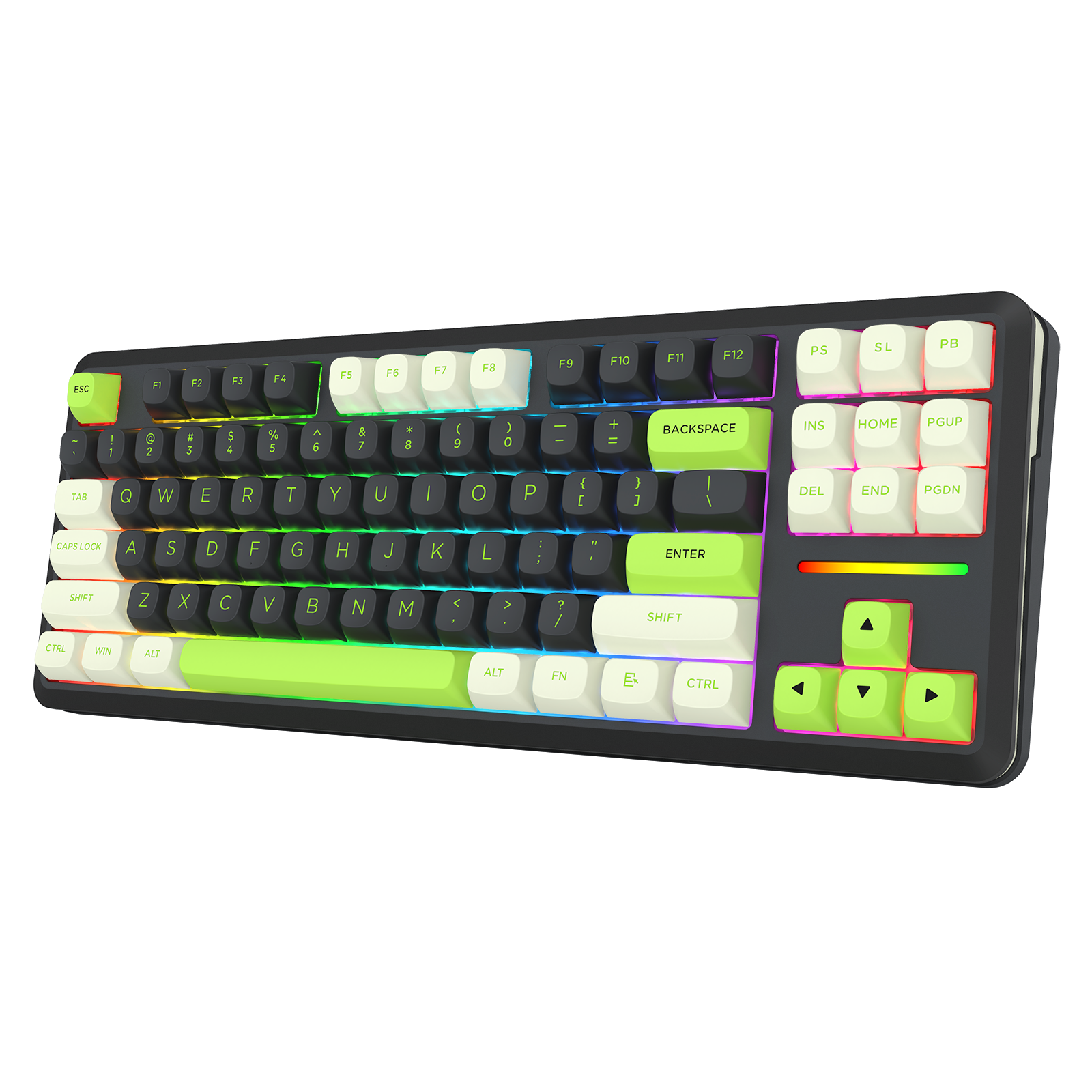 Papan Kekunci Permainan Mekanikal TKL Sambungan 3 Mod WILDSLASH K734BWG-RGB-PRO