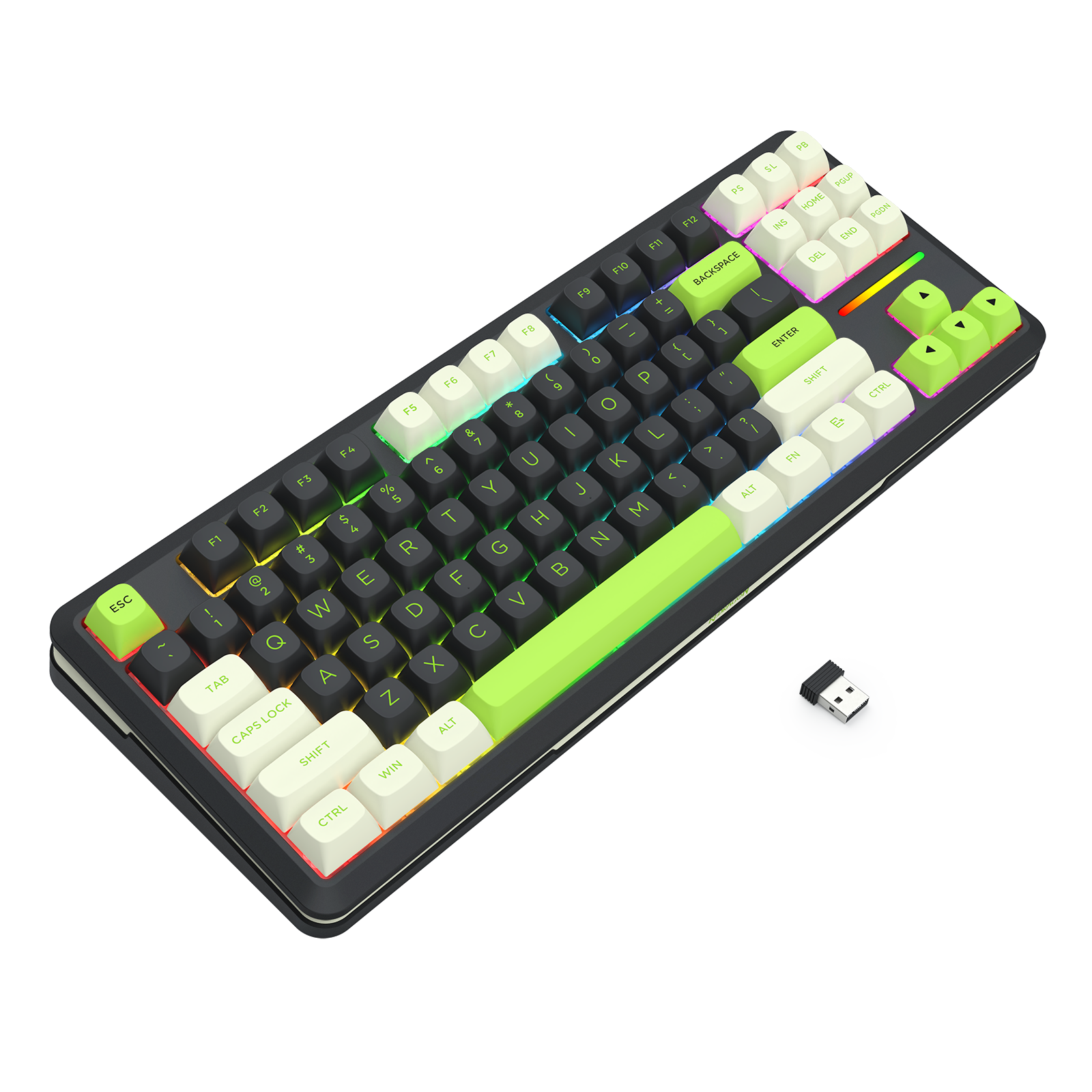 Papan Kekunci Permainan Mekanikal TKL Sambungan 3 Mod WILDSLASH K734BWG-RGB-PRO