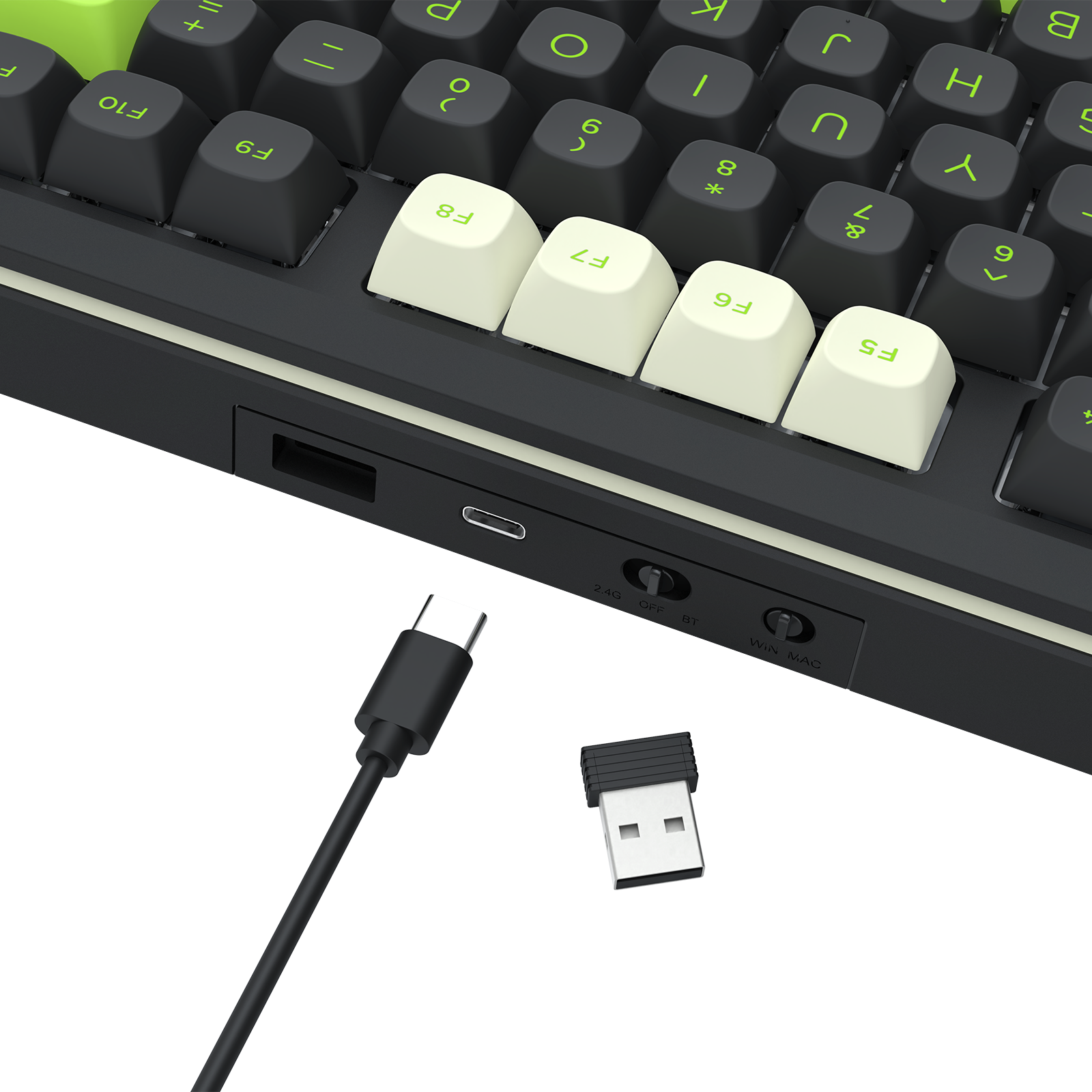 Papan Kekunci Permainan Mekanikal TKL Sambungan 3 Mod WILDSLASH K734BWG-RGB-PRO