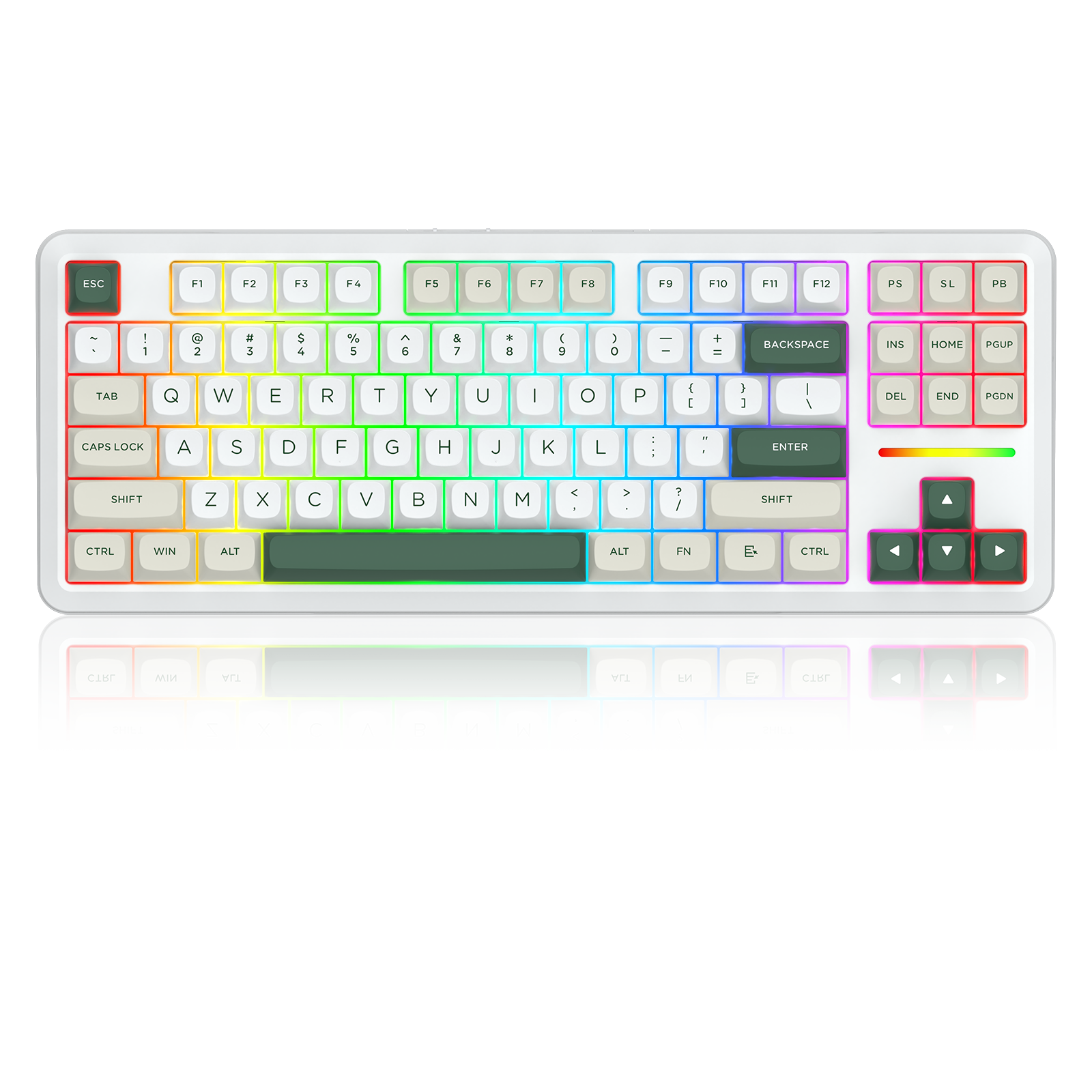 Papan Kekunci Permainan Mekanikal TKL Sambungan 3 Mod WILDSLASH K734WCG-RGB-PRO