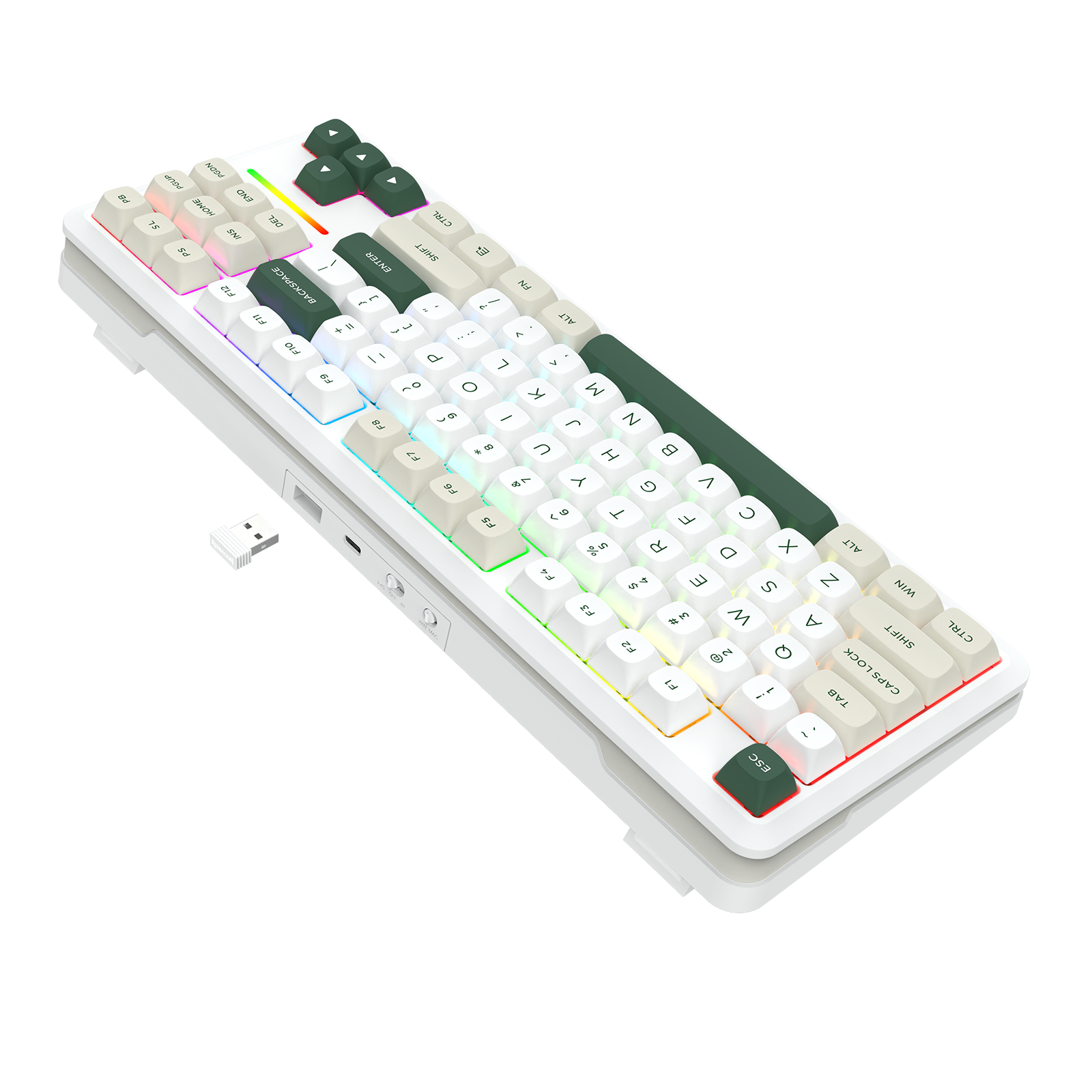 Papan Kekunci Permainan Mekanikal TKL Sambungan 3 Mod WILDSLASH K734WCG-RGB-PRO