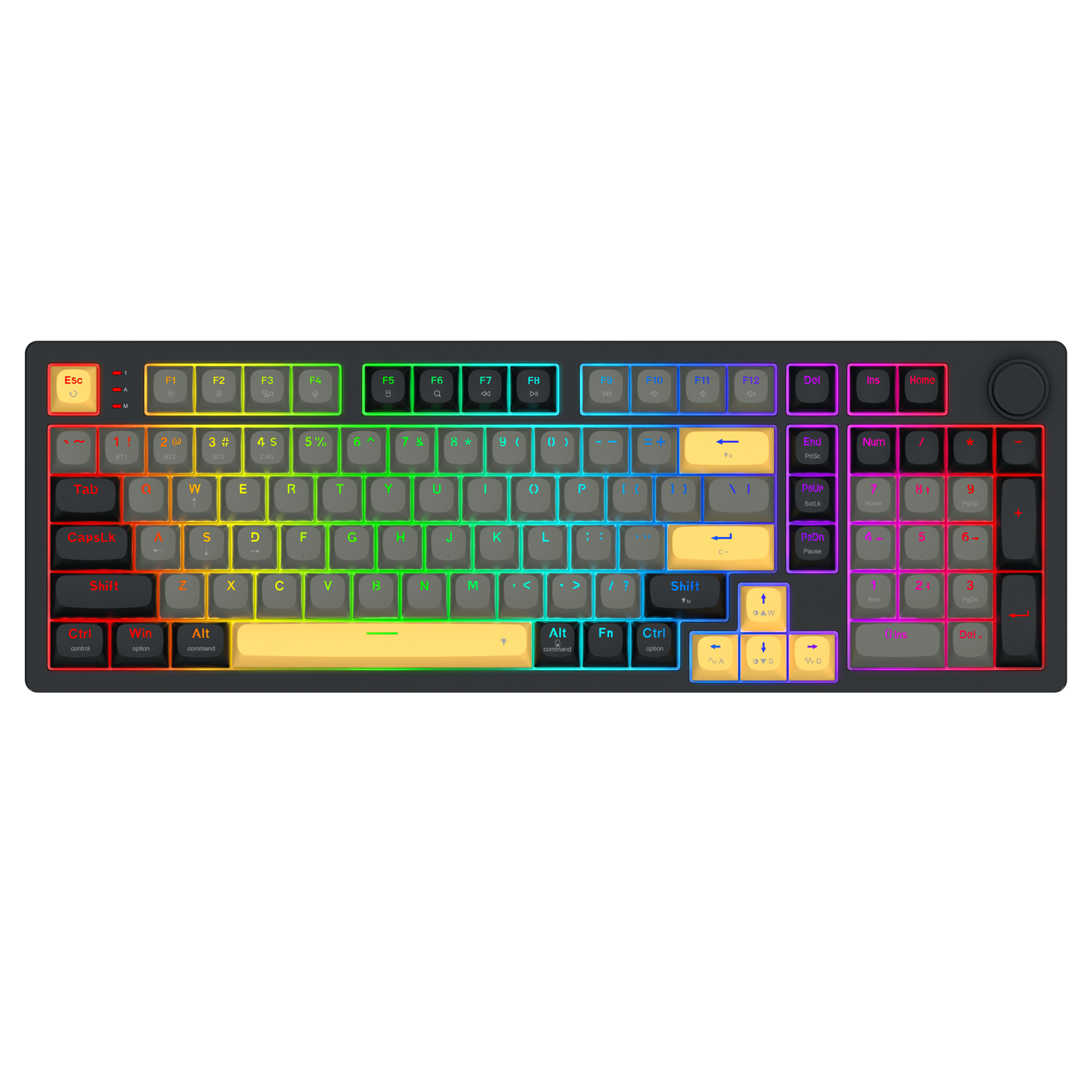 K756GBY-RGB-PRO Papan kekunci mekanikal aluminium Gasket 100+1