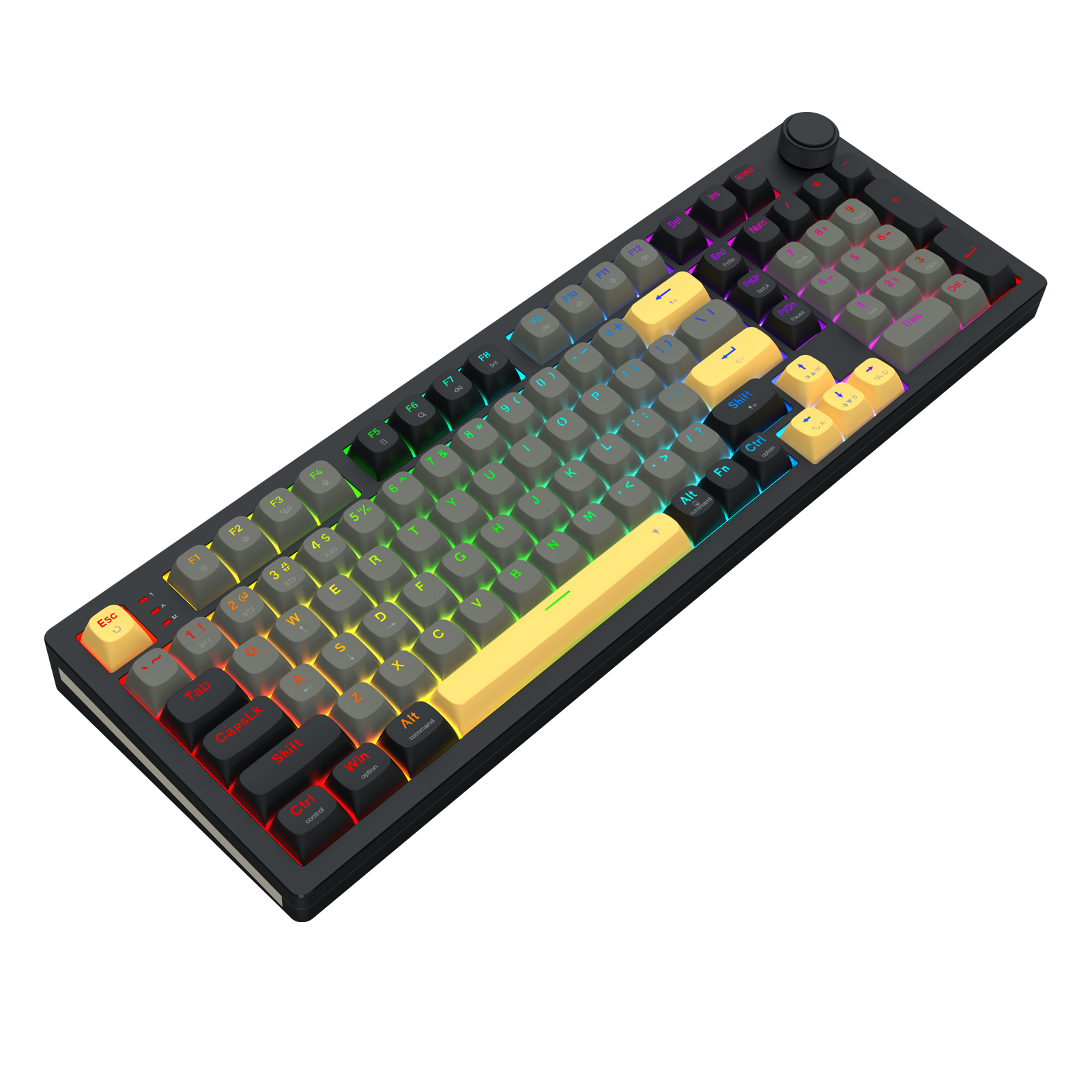 K756GBY-RGB-PRO Papan kekunci mekanikal aluminium Gasket 100+1