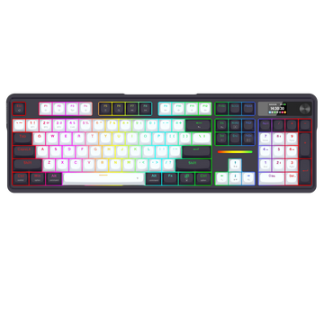 Papan Kekunci Mekanikal Redragon K762WB-RGB-PRO 3 Mod 104 Gasket dengan Paparan LCD
