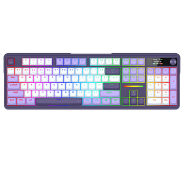 Papan Kekunci Mekanikal Gasket 104 Mod 3 Paparan LCD Redragon K762WP-RGB-PRO