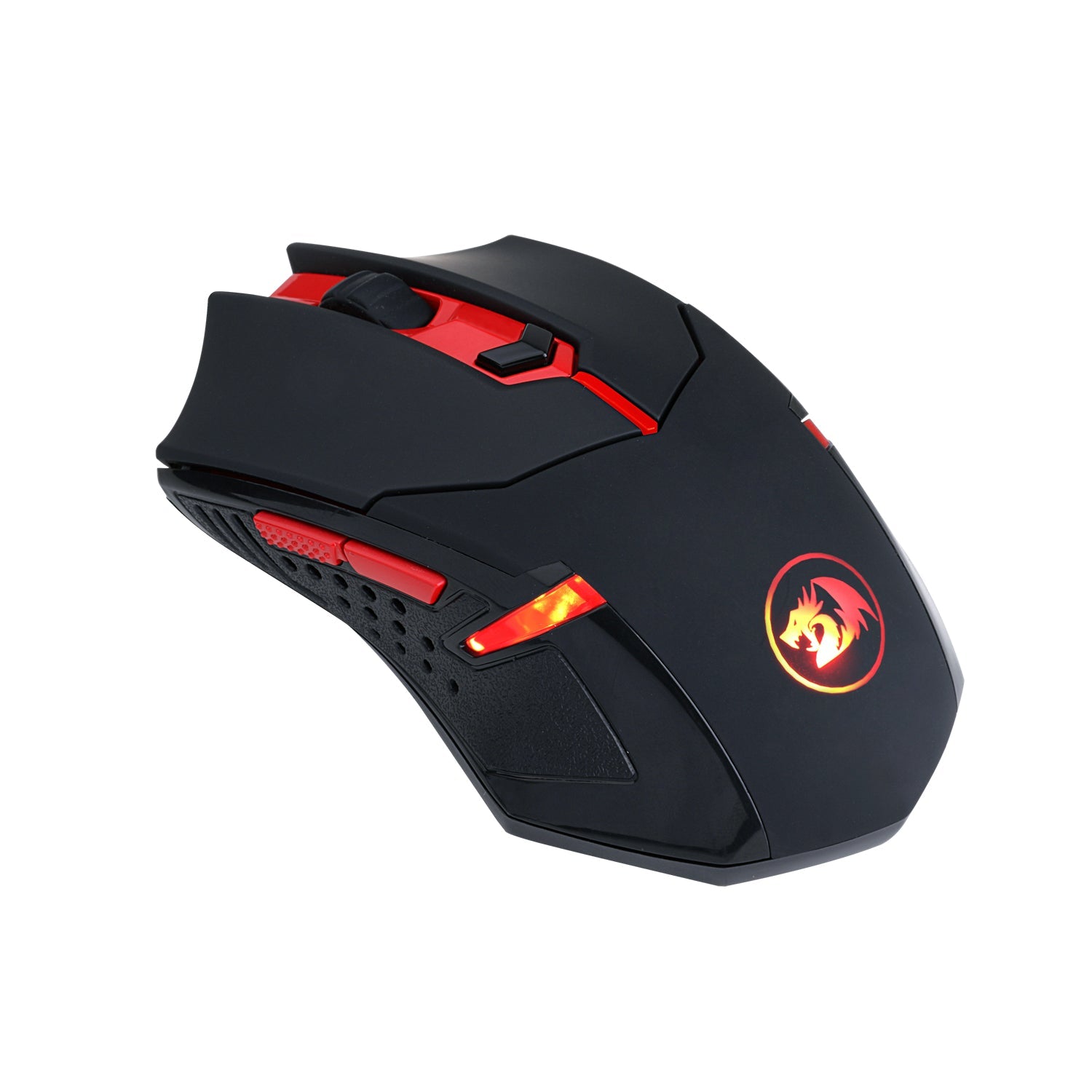 Kombo Tetikus Permainan Tanpa Wayar Redragon M601-WL-BA dan Pad Tetikus, Ergonomik, 6 Butang Boleh Atur Cara, 2400 DPI, Tetikus LED Merah, Pad Tetikus Besar untuk Permainan PC Windows - Hitam [Set Tetikus Tanpa Kord Pad Tetikus]