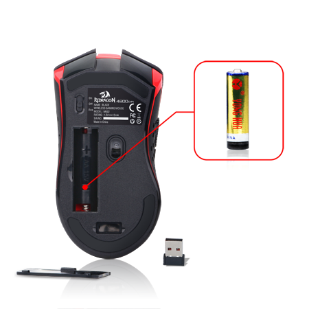 Tetikus Permainan Boleh Atur Cara 9-Butang Tanpa Wayar Redragon M692 BLADE