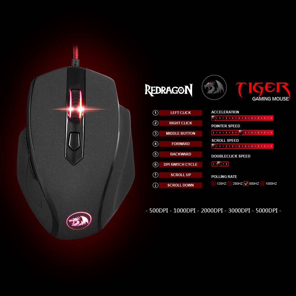 Tetikus Permainan Redragon M709 TIGER 10000 DPI